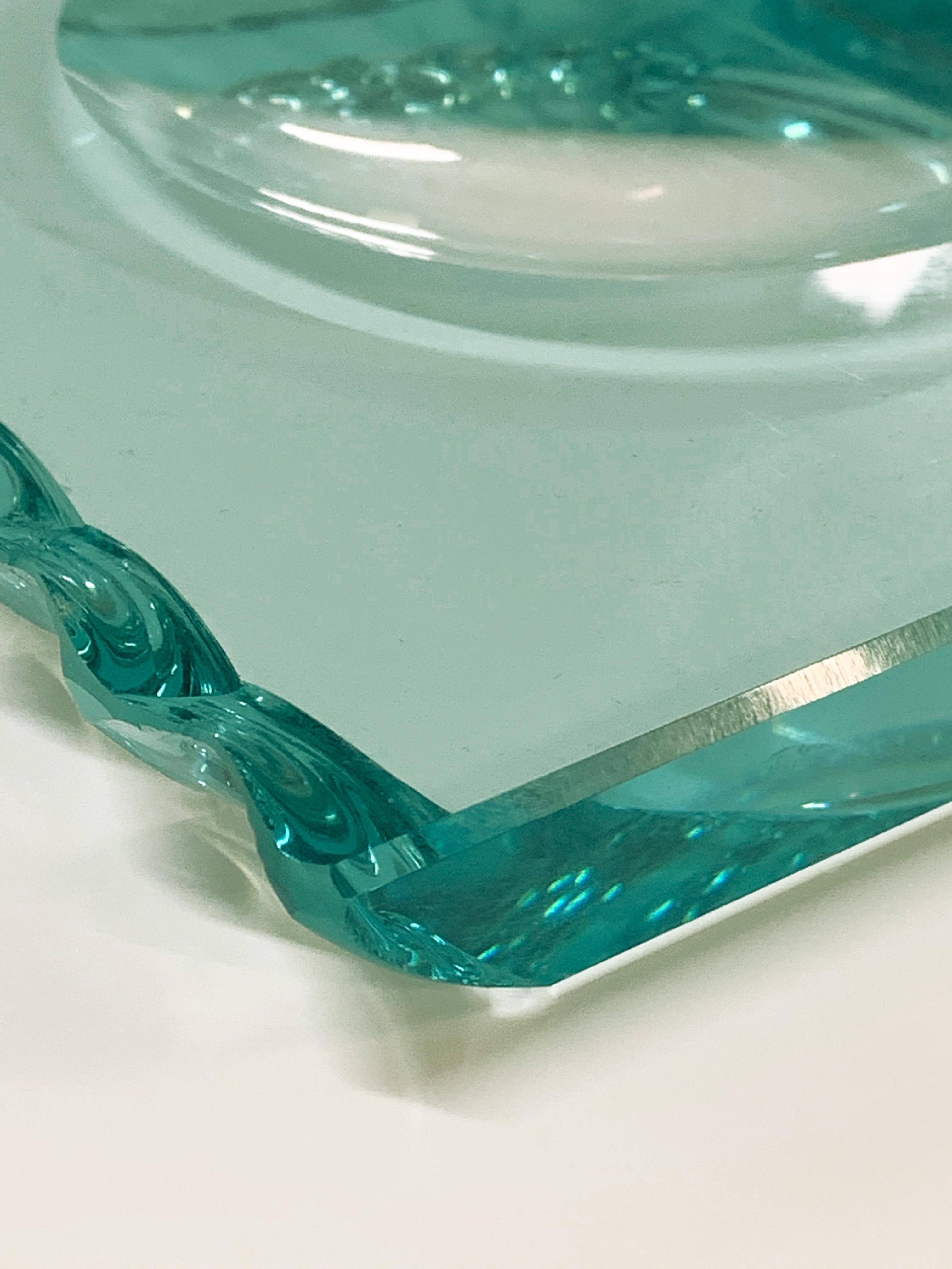 Cendrier italien en verre de cristal sculpté Pietro Chiesa pour Fontana Arte, milieu du siècle dernier en vente 3