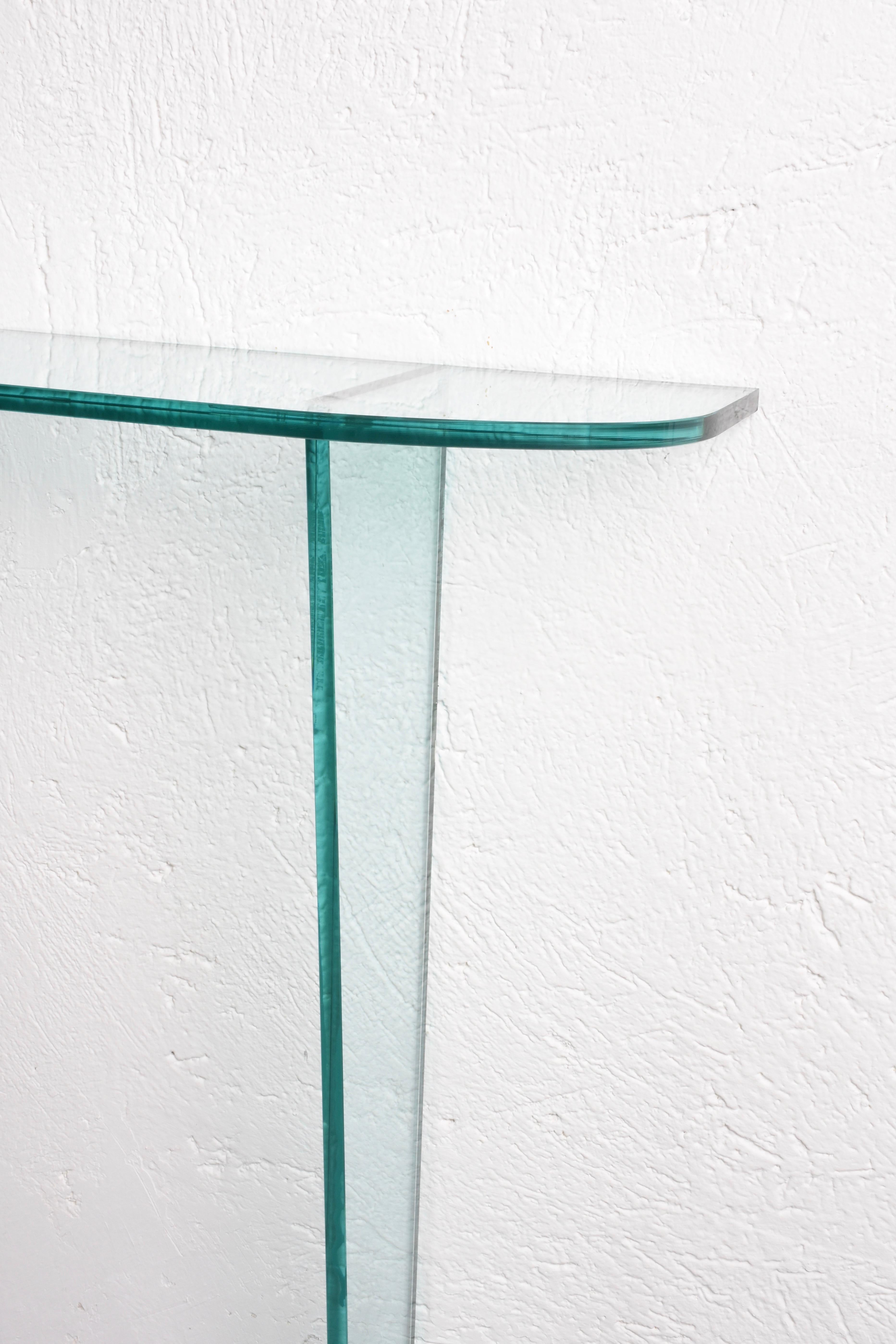 Midcentury Pietro Chiesa Glass and Brass Console for Fontana Arte, Italy, 1960s 9
