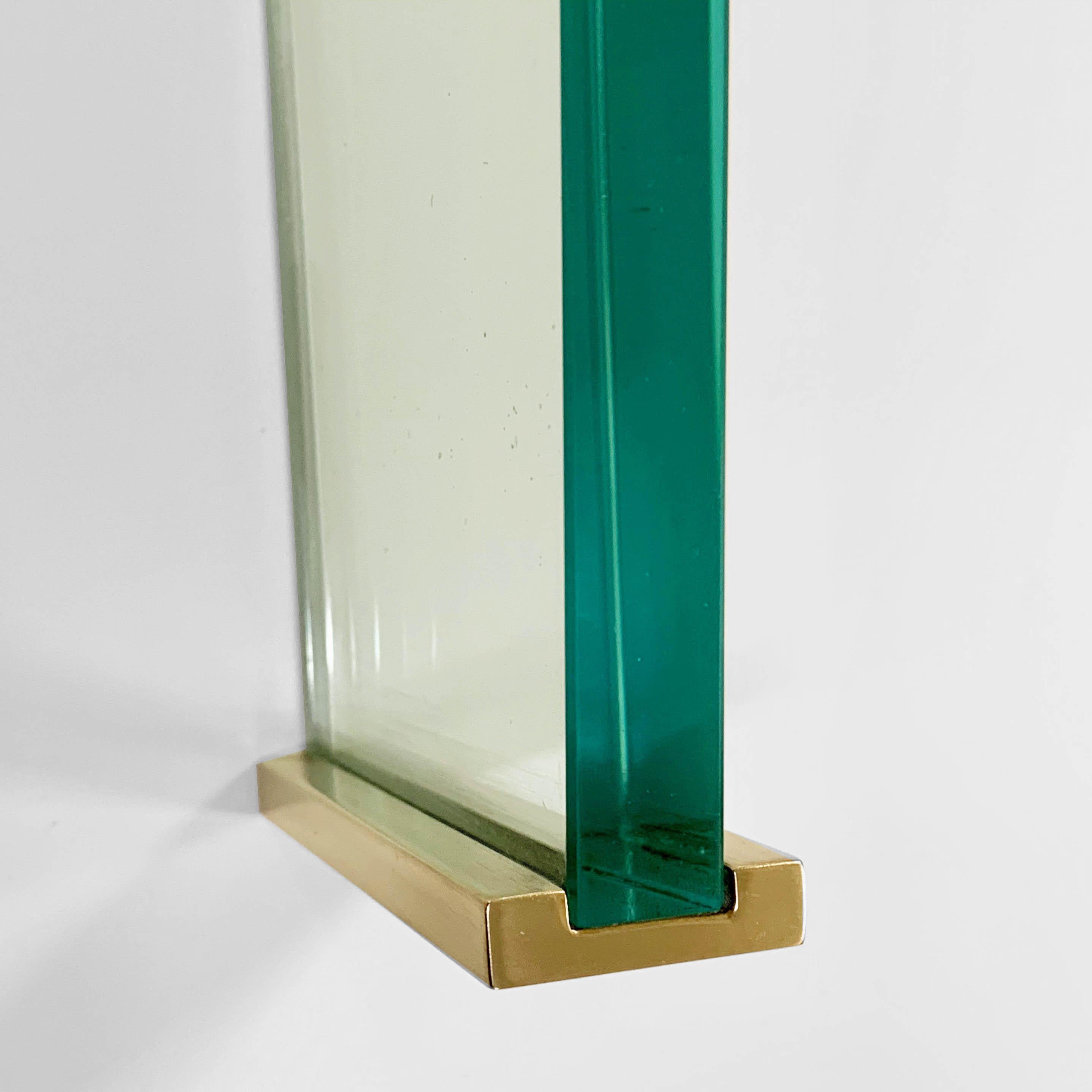 Midcentury Pietro Chiesa Glass and Brass Console for Fontana Arte, Italy, 1960s 11