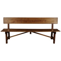 Midcentury Pine Bench from France, circa 1970