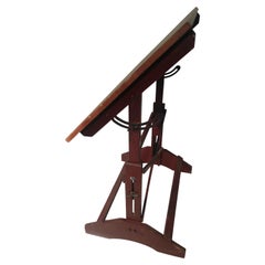 Midcentury Pine Drafting Table Standup Desk