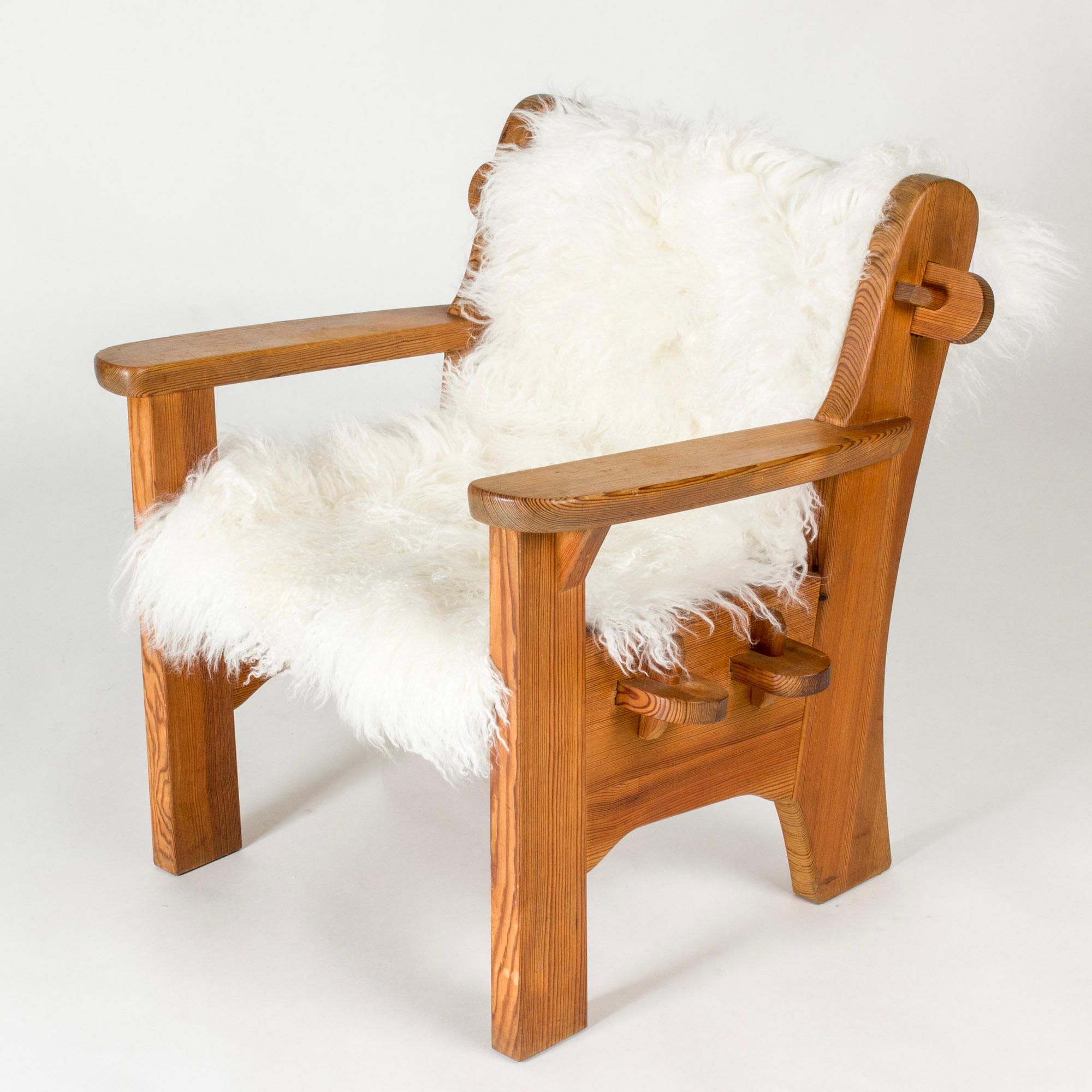 Mid-20th Century Midcentury pine lounge chair by David Rosén, NK, Sweden, 1950s For Sale
