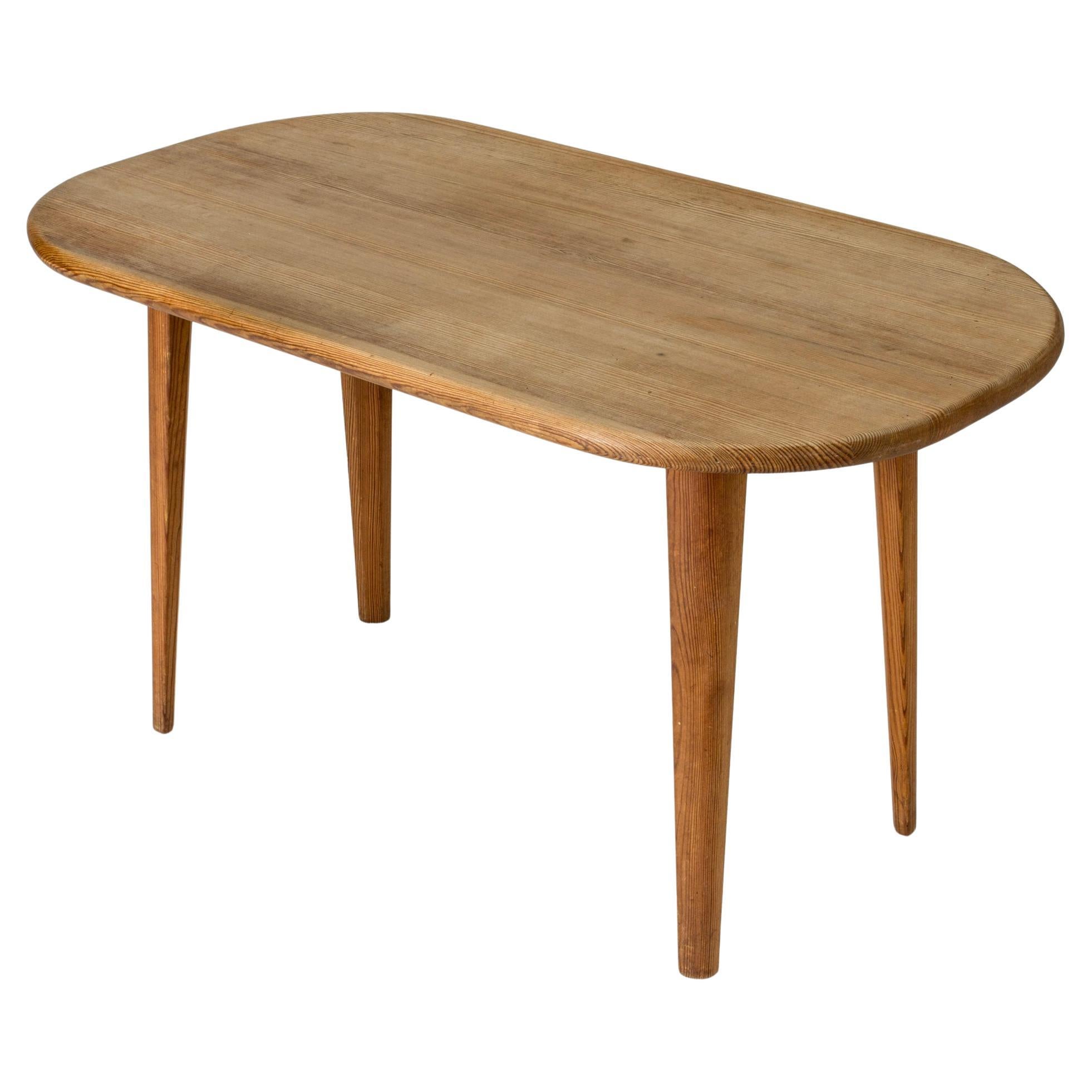 Midcentury Pine Occasional Table by Carl Malmsten, Sweden, 1940s For Sale