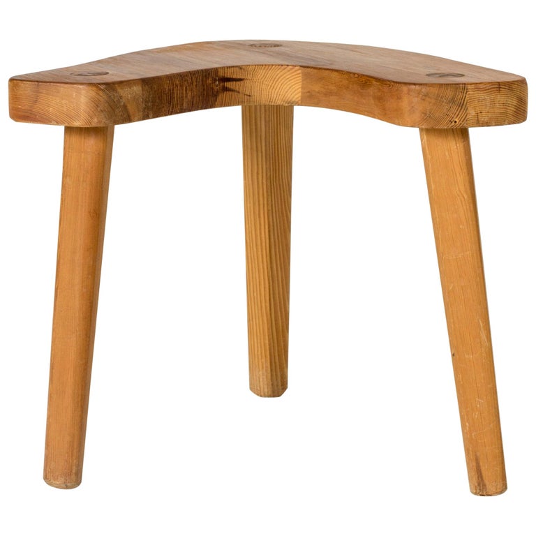 Midcentury Pine Sauna Stool For Sale at 1stDibs