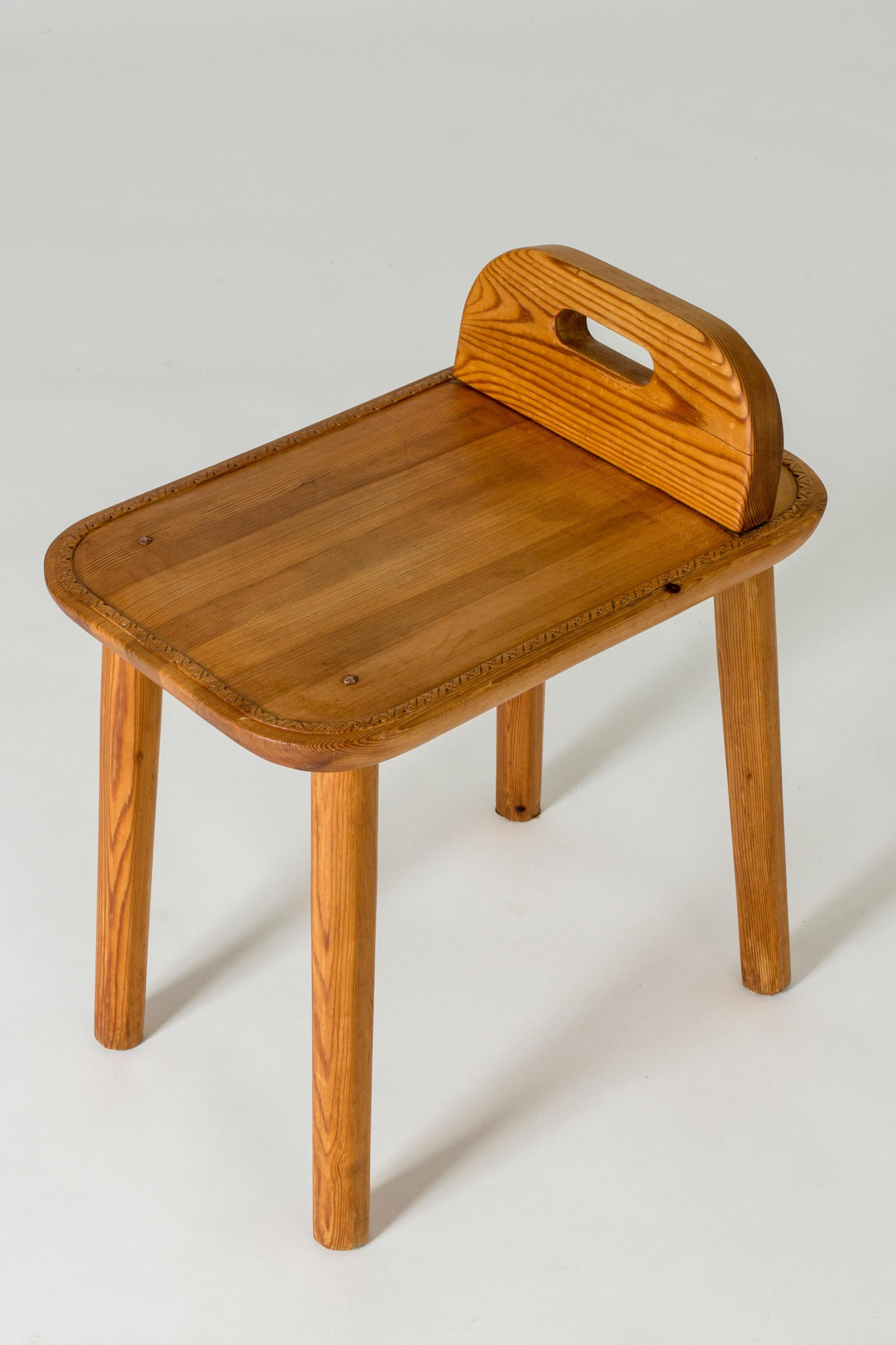 Midcentury Pine Stool, Sweden, 1960s In Good Condition In Stockholm, SE
