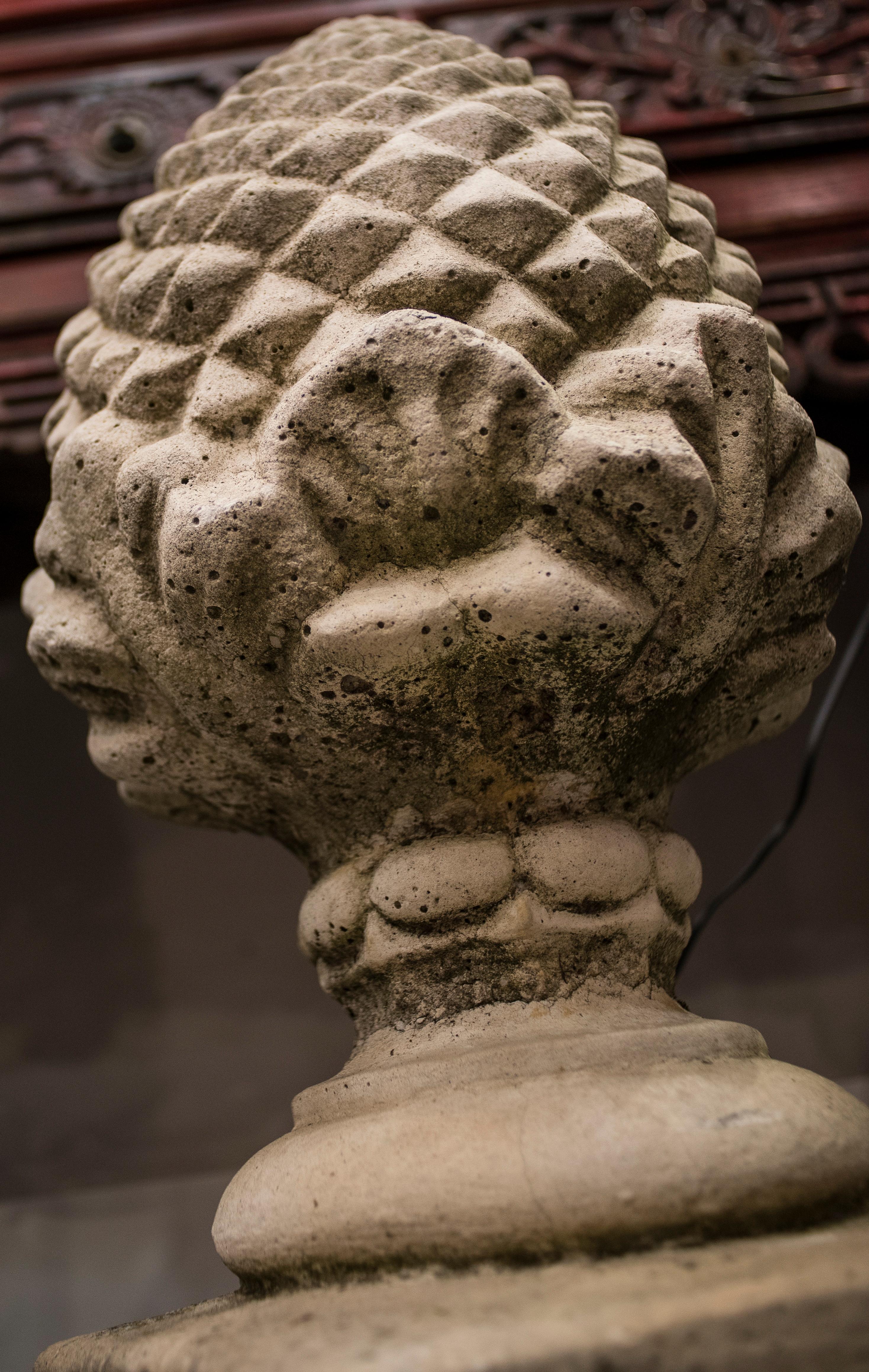 Romantic Midcentury Pineaple Stone Italian Sculpture, 1970