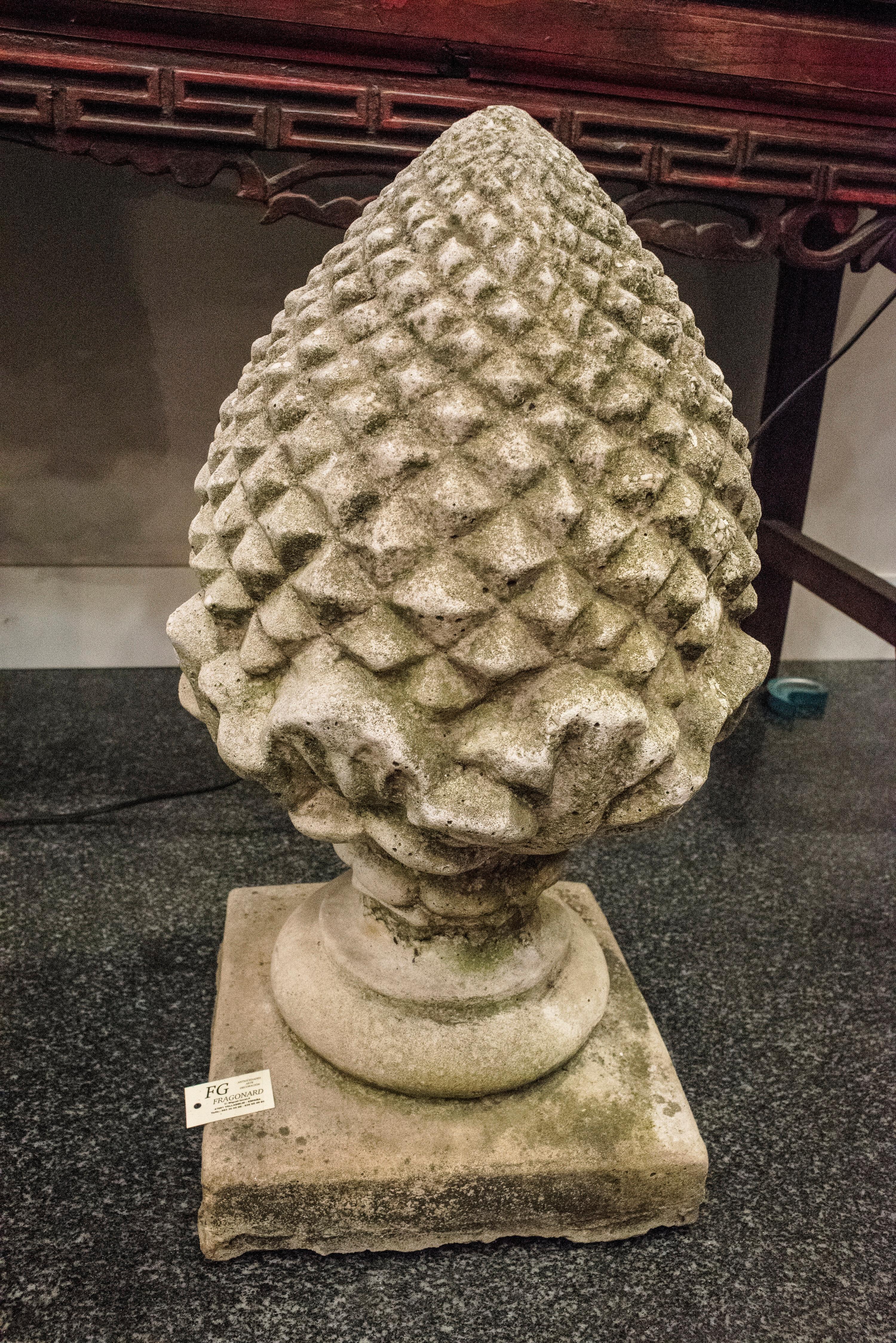 Late 20th Century Midcentury Pineaple Stone Italian Sculpture, 1970