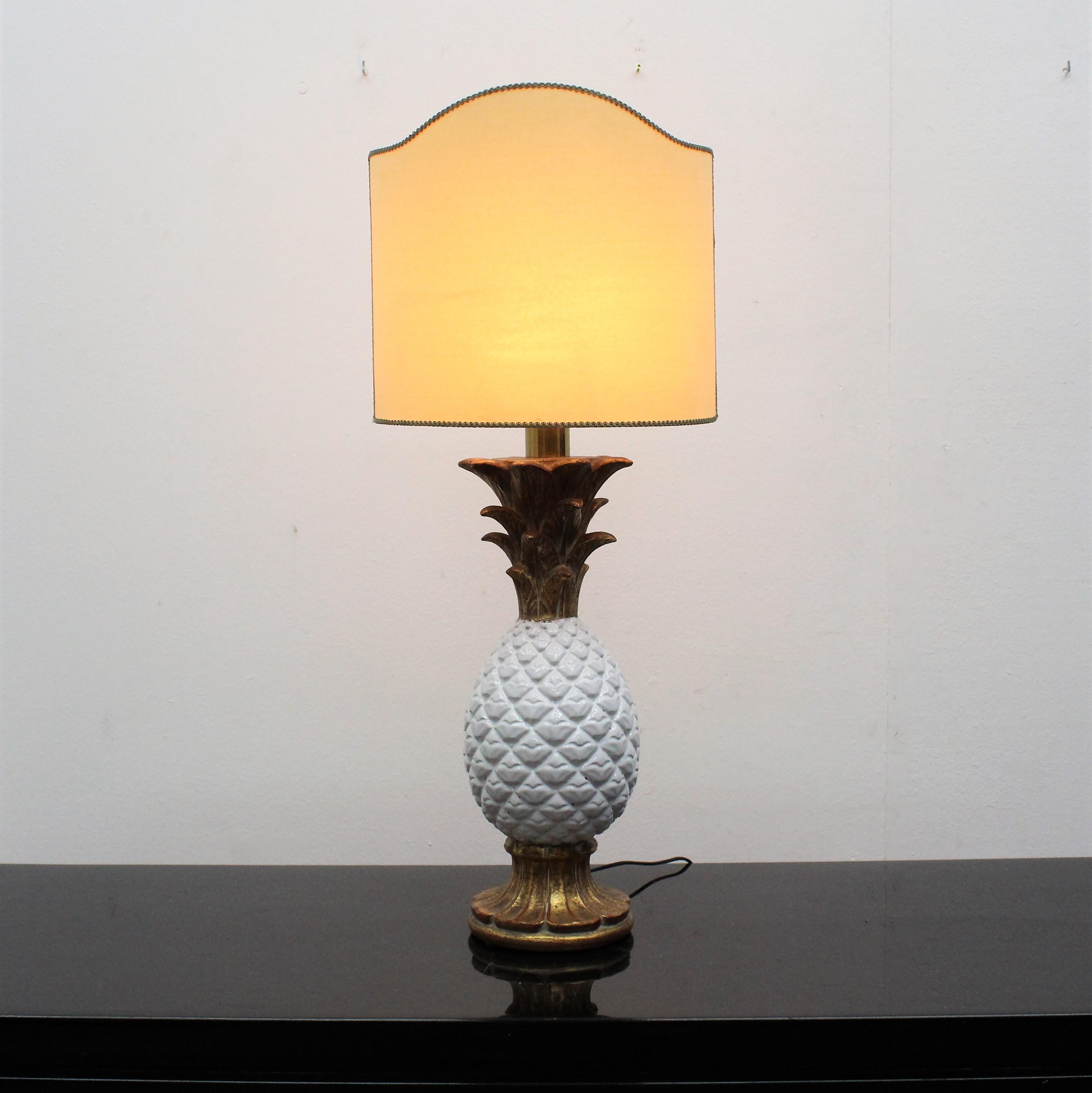 Mid-Century Pineapple White Porcelain Table Lamp by Zaccagnini, Italy 1960s 3