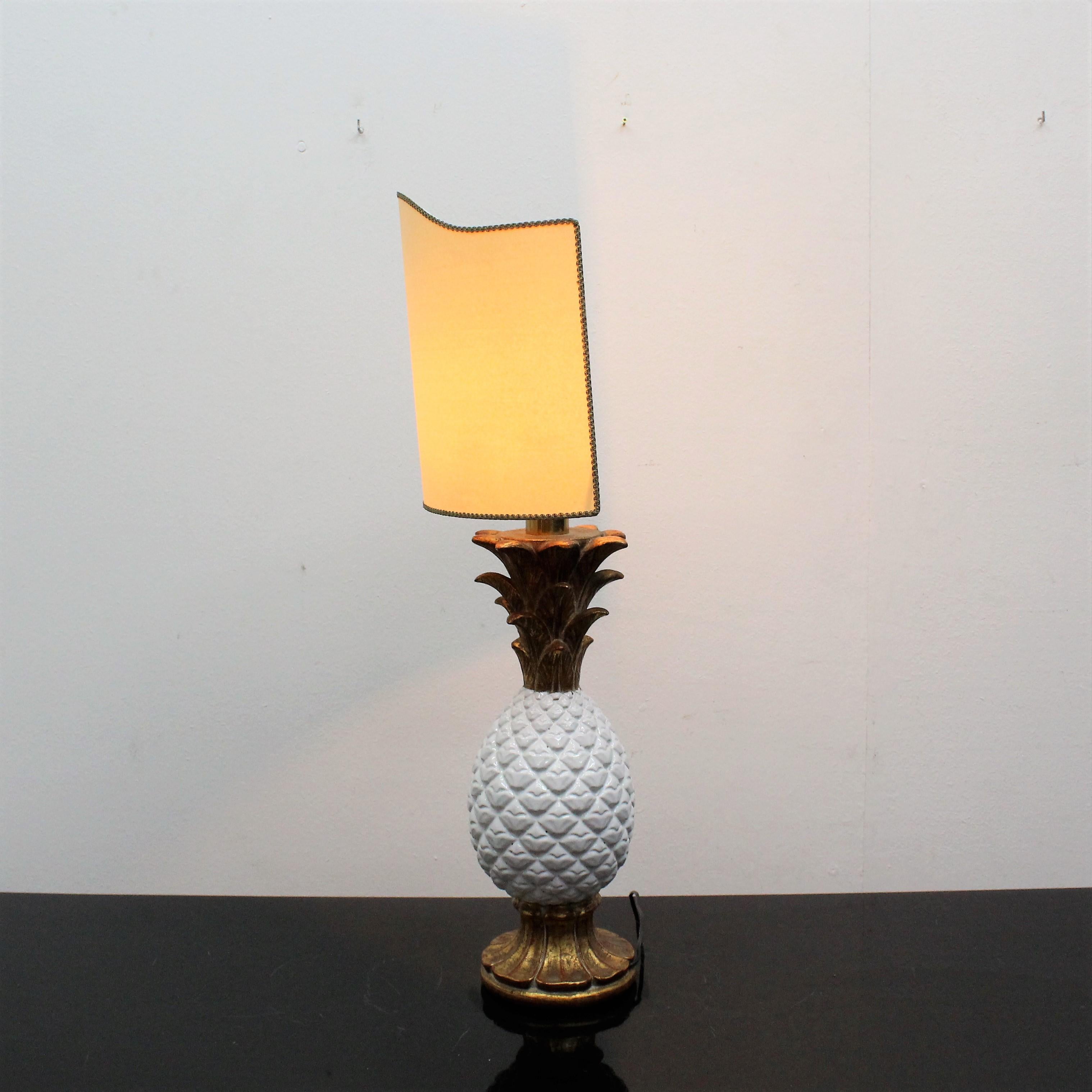 Mid-Century Pineapple White Porcelain Table Lamp by Zaccagnini, Italy 1960s 6