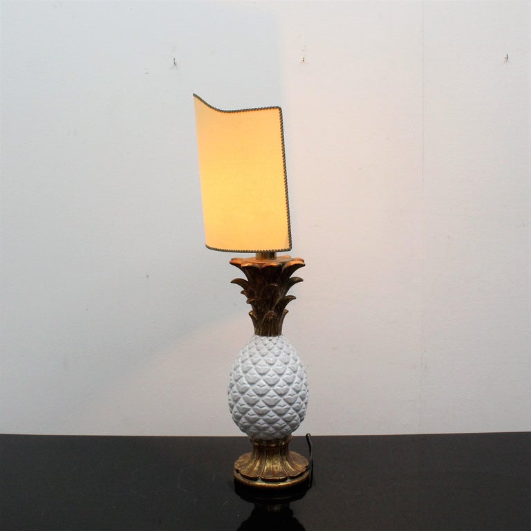 Mid-Century Pineapple White Porcelain Table Lamp by Zaccagnini, Italy 1960s 7