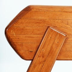 Brutalist Handmade Pinewood Rocking Horse, Netherlands, Circa 1974