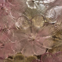 Midcentury Pink and gold Flower fixture