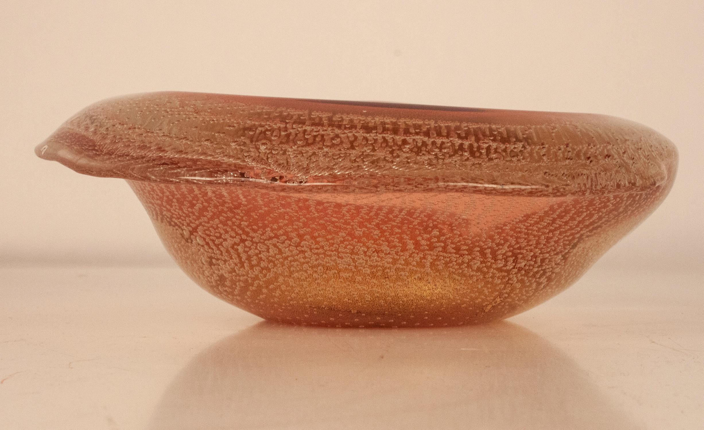 Mid-20th Century Midcentury Pink and Gold Murano 