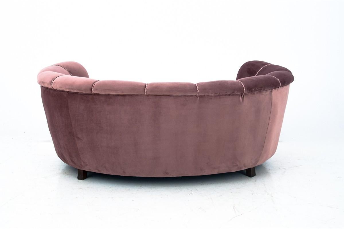 Mid-Century Modern Midcentury Pink Banana Sofa, Danish Design, 1960s