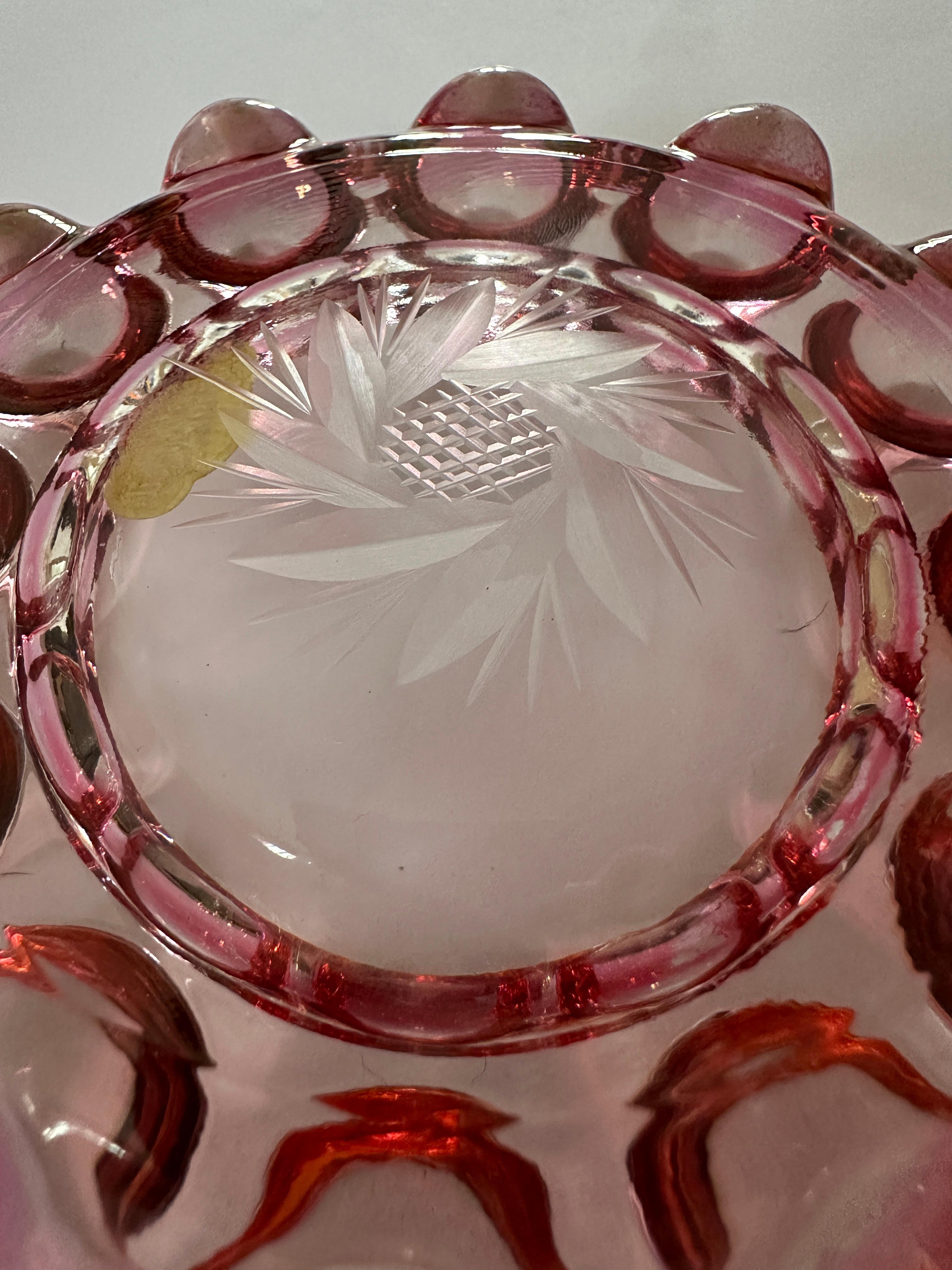 Mid-Century Modern Midcentury Pink Glass Bowl, 1970s For Sale