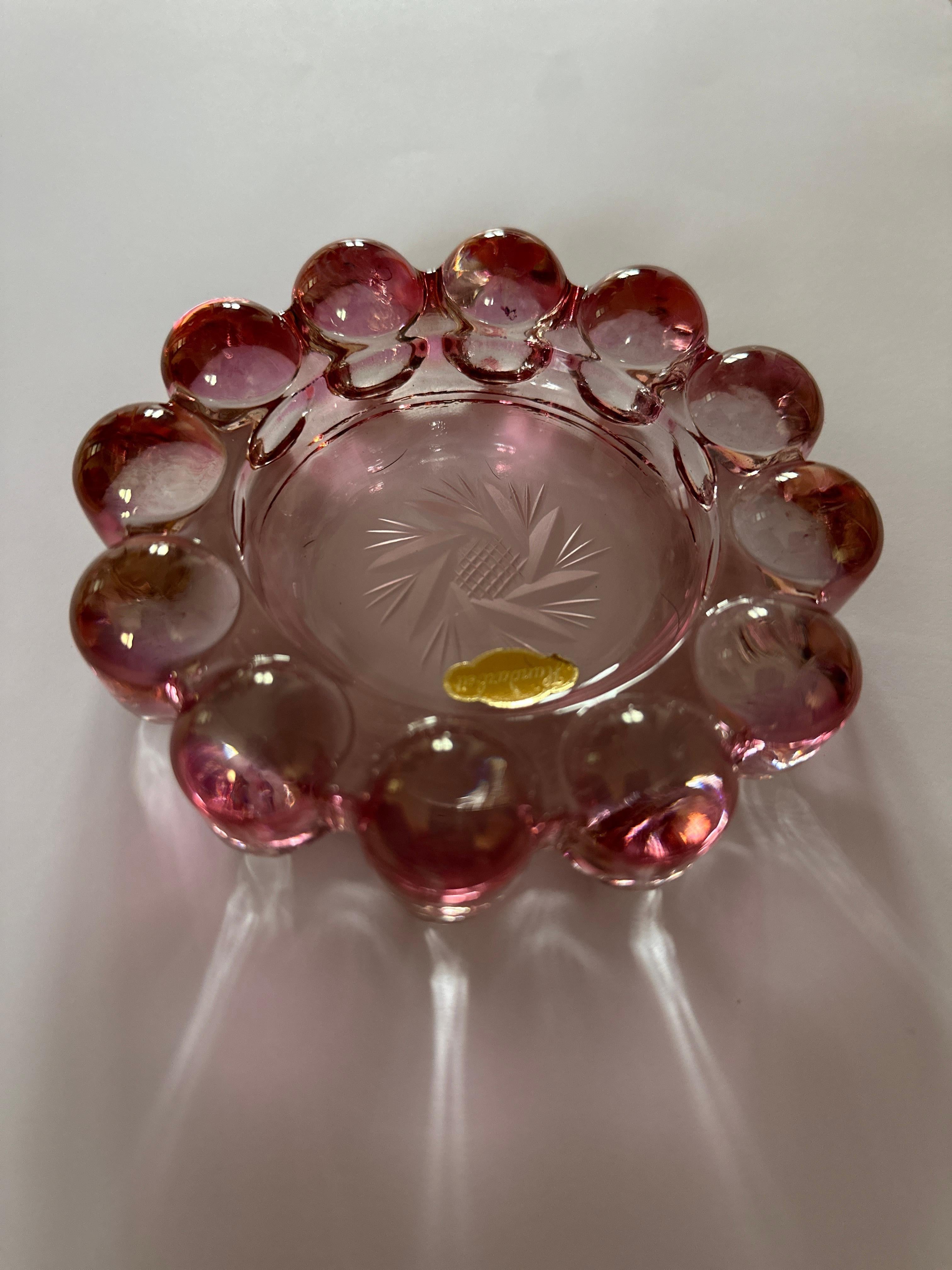 20th Century Midcentury Pink Glass Bowl, 1970s For Sale