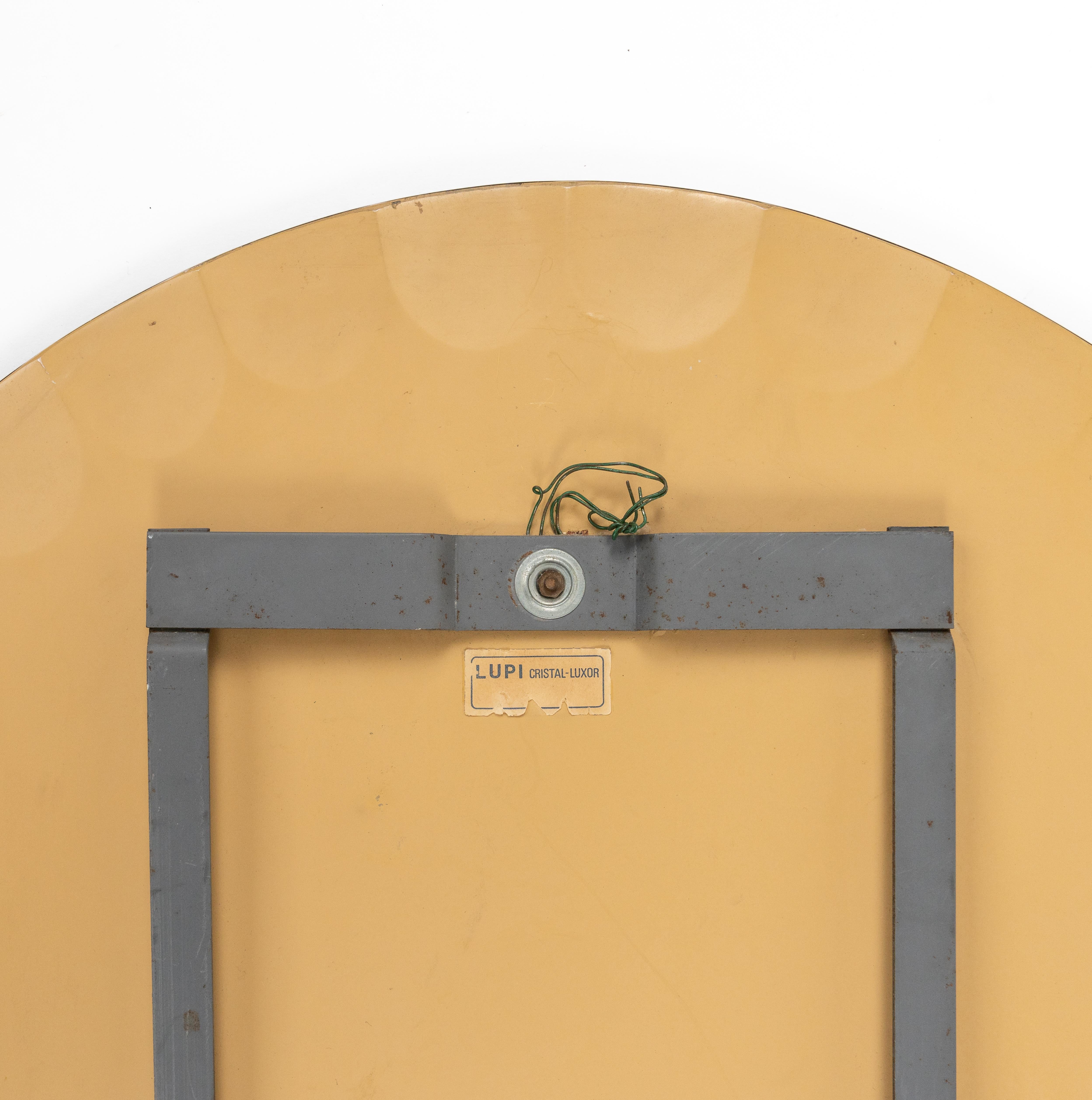 Midcentury Pink Oval Wall Mirror by Antonio Lupi for Cristal Luxor, Italy 1960s For Sale 5