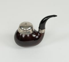 Midcentury "Pipe" Tobacco Holder Box by Aldo Tura for Macabo, Italy 1950s