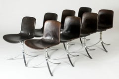 Midcentury PK 9 esszimmerstühle von Poul Kjærholm, E. Kold Christensen, Dänemark
