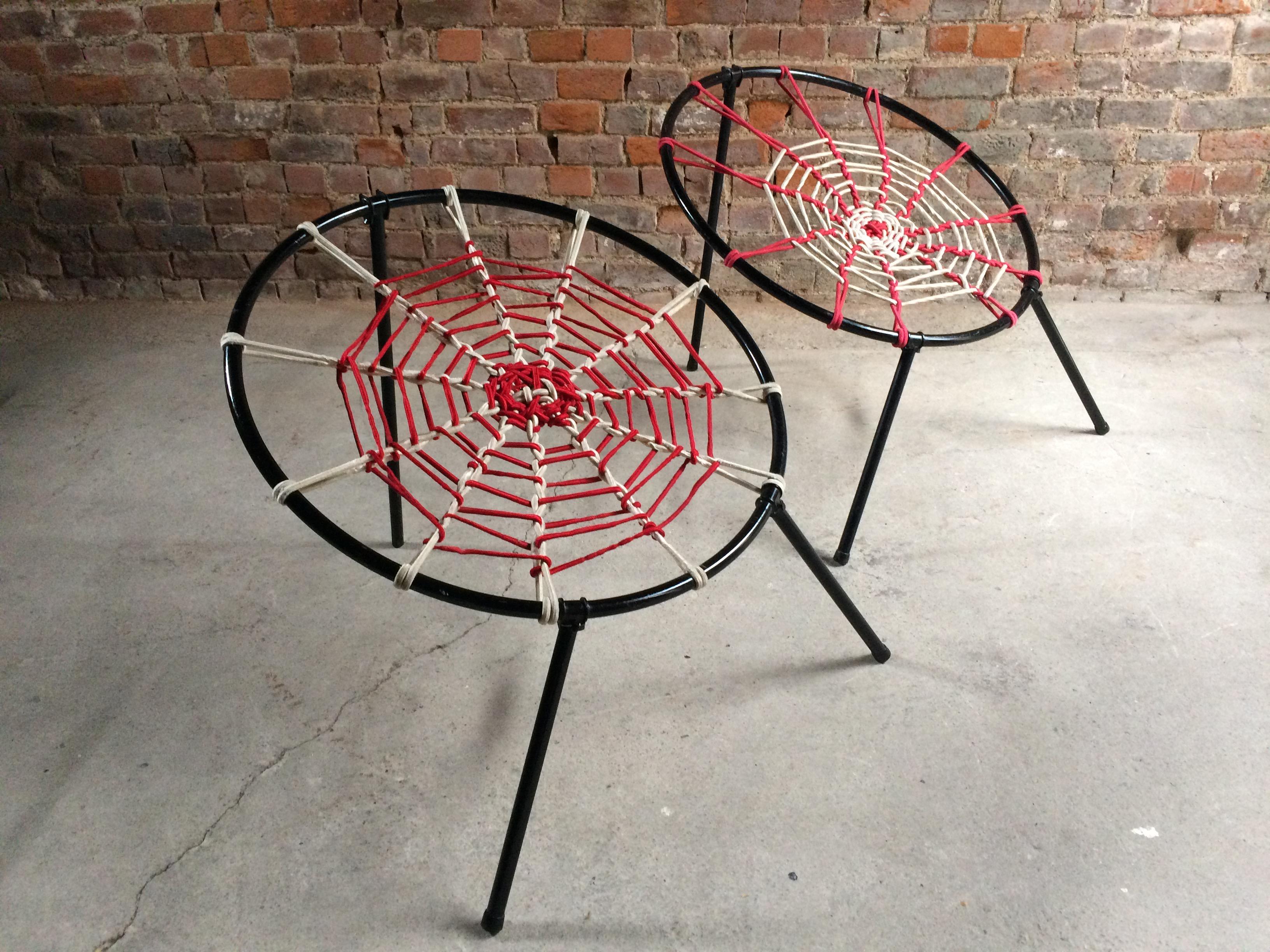 Midcentury Plan O Hoffer Spider Chairs Lounge Patio Chairs French, circa 1958 In Good Condition In Longdon, Tewkesbury