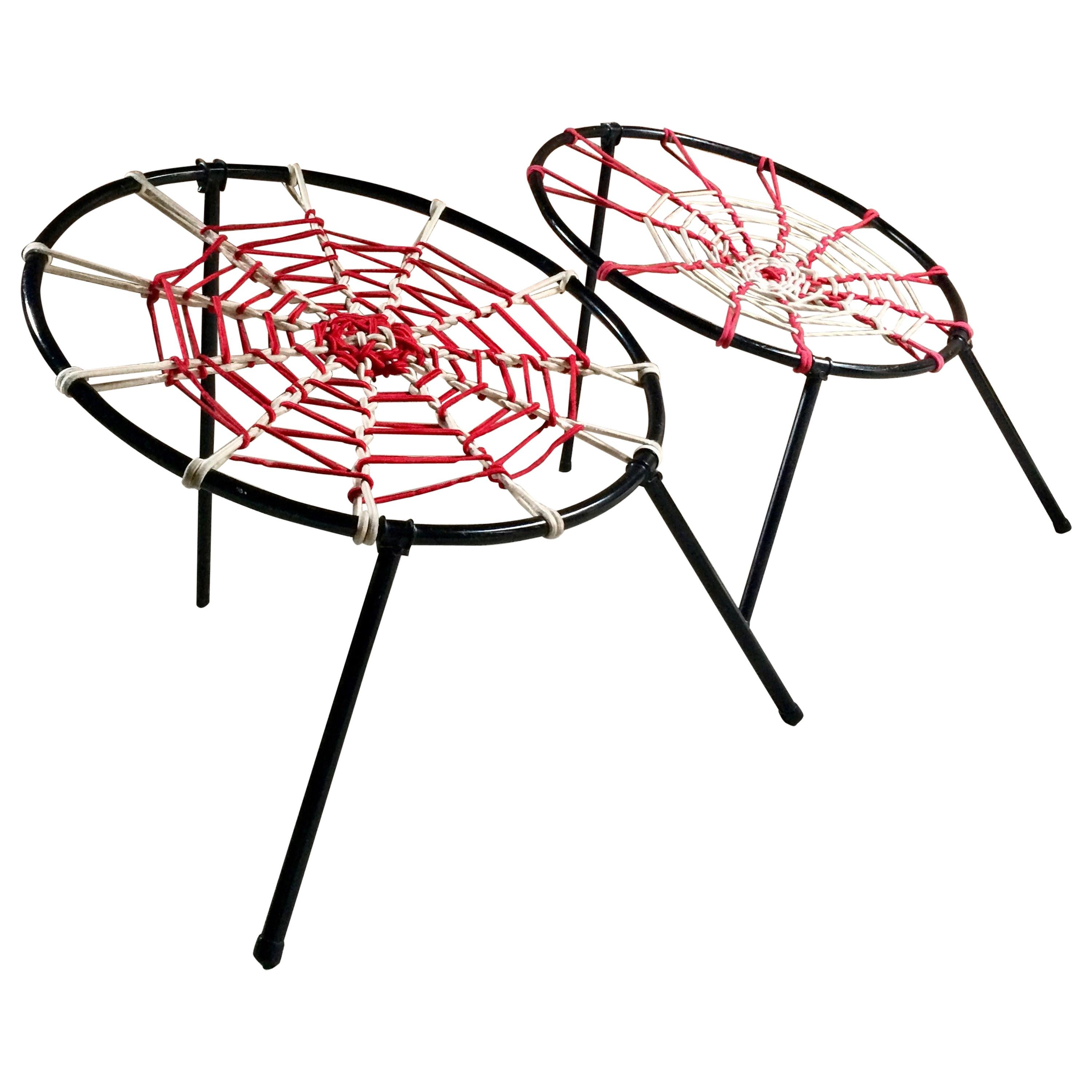 Midcentury Plan O Hoffer Spider Chairs Lounge Patio Chairs French, circa 1958