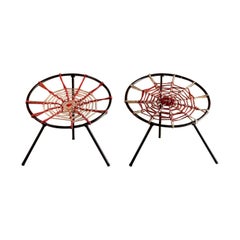 Midcentury Plan O Hoffer Spider Chairs Lounge Patio Chairs, French, circa 1958