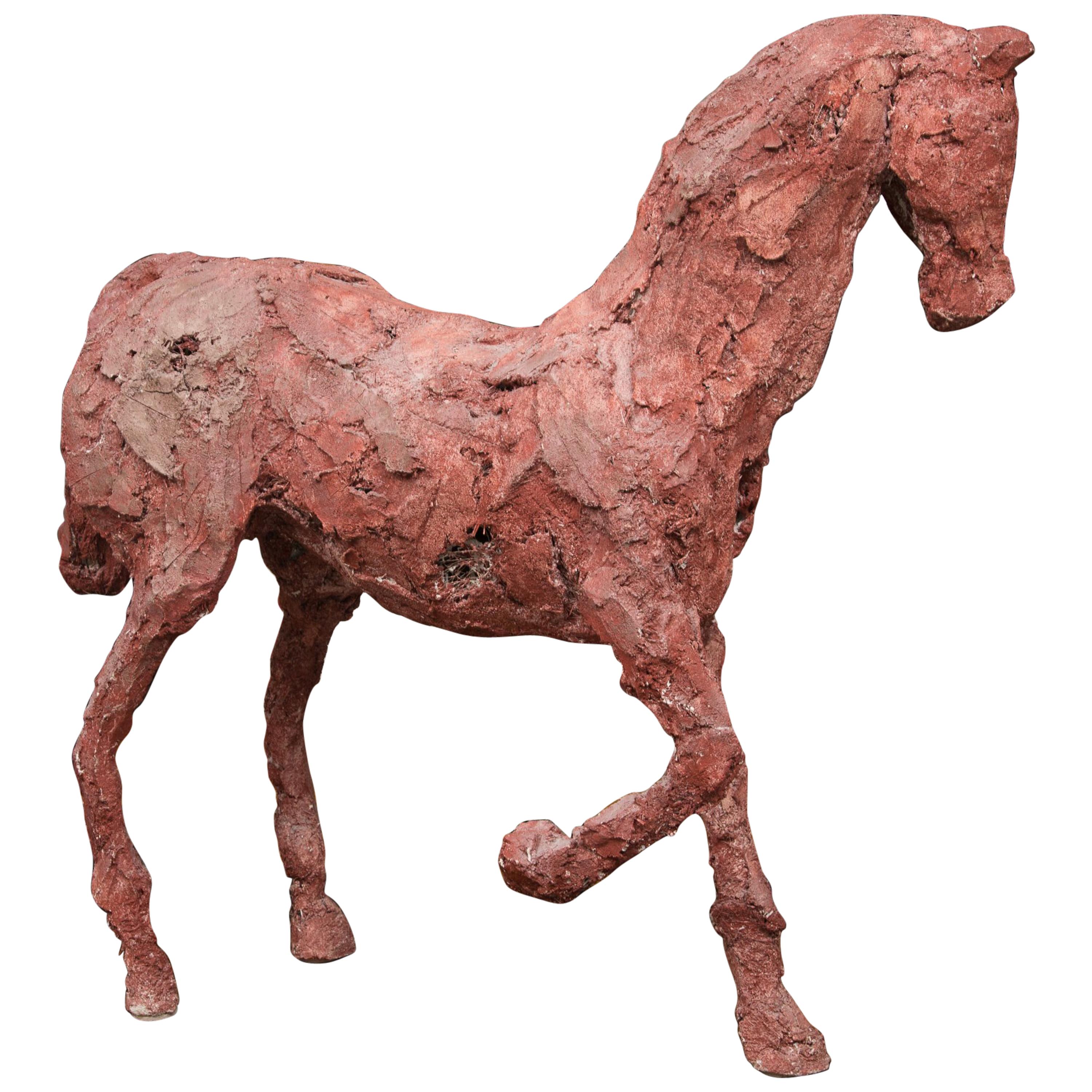 Midcentury Plaster Figure of a Stately Horse by Siri Hollander, Sculpture