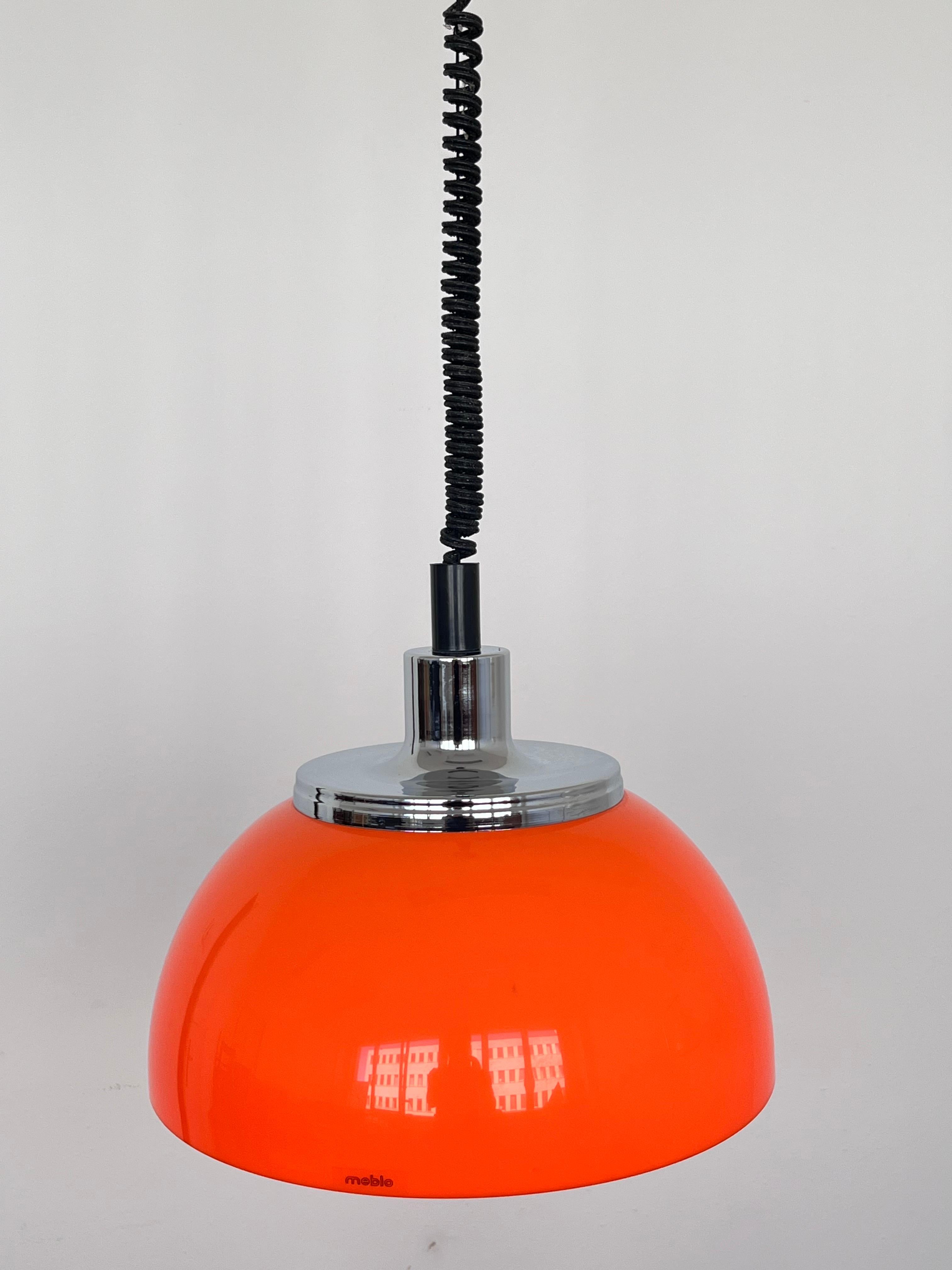 Late 20th Century Midcentury plastic Design Pendant by Meblo, Harvey Guzzini, Italy, 1970s For Sale