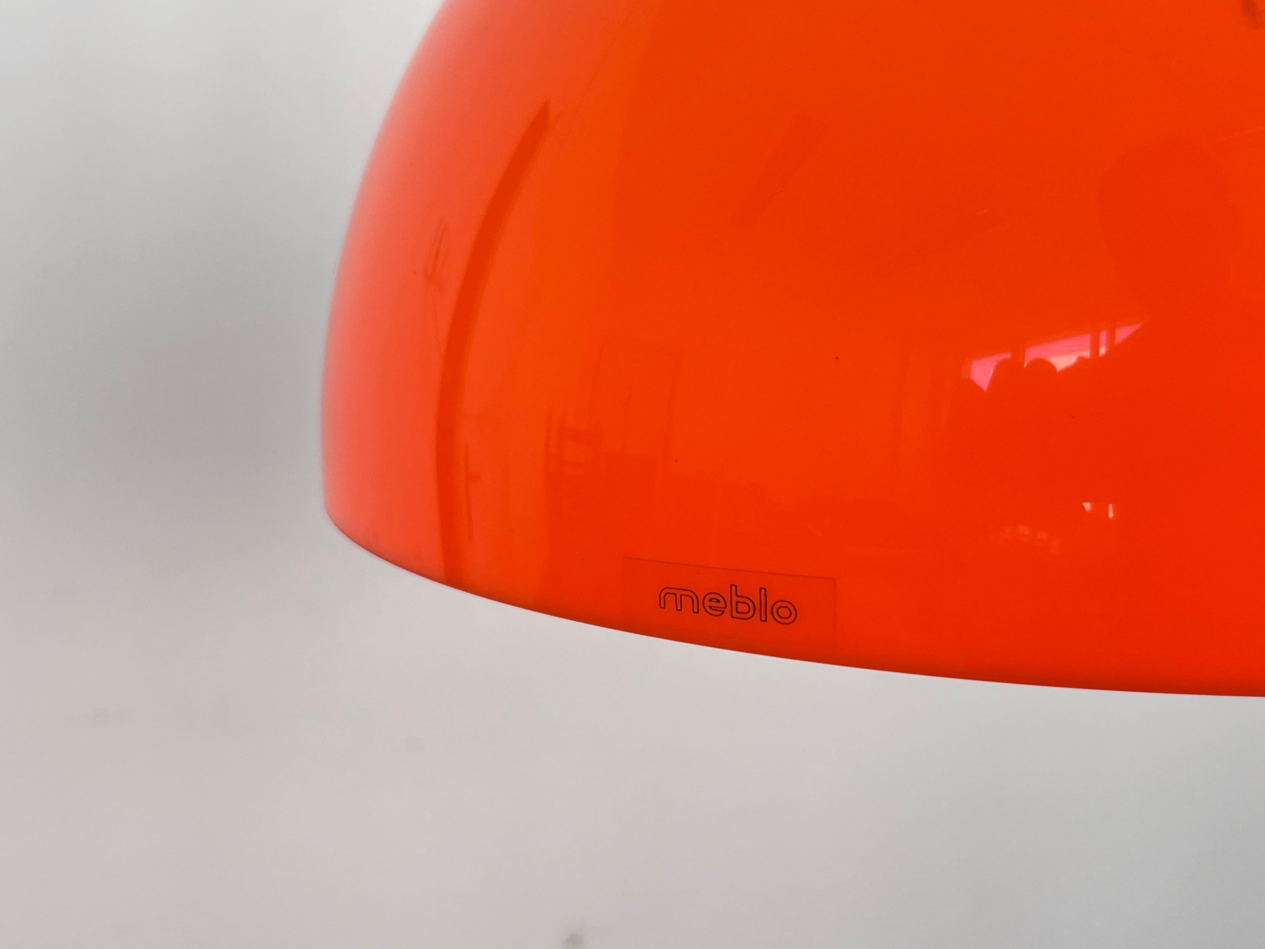 Chrome Midcentury plastic Design Pendant by Meblo, Harvey Guzzini, Italy, 1970s For Sale