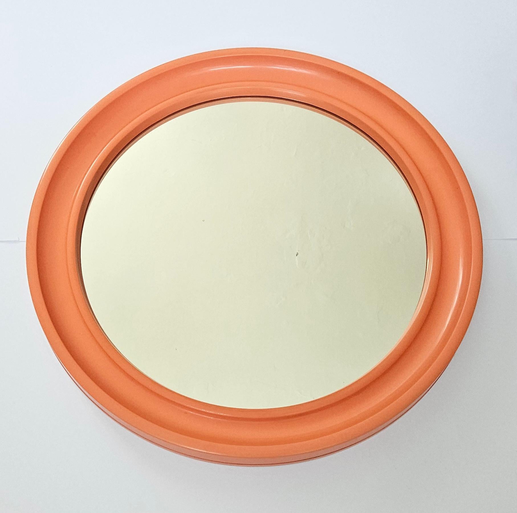 Midcentury Plastic Wall Mirror, Carrara & Matta, America Brevettato, Italy, 1970 For Sale 4