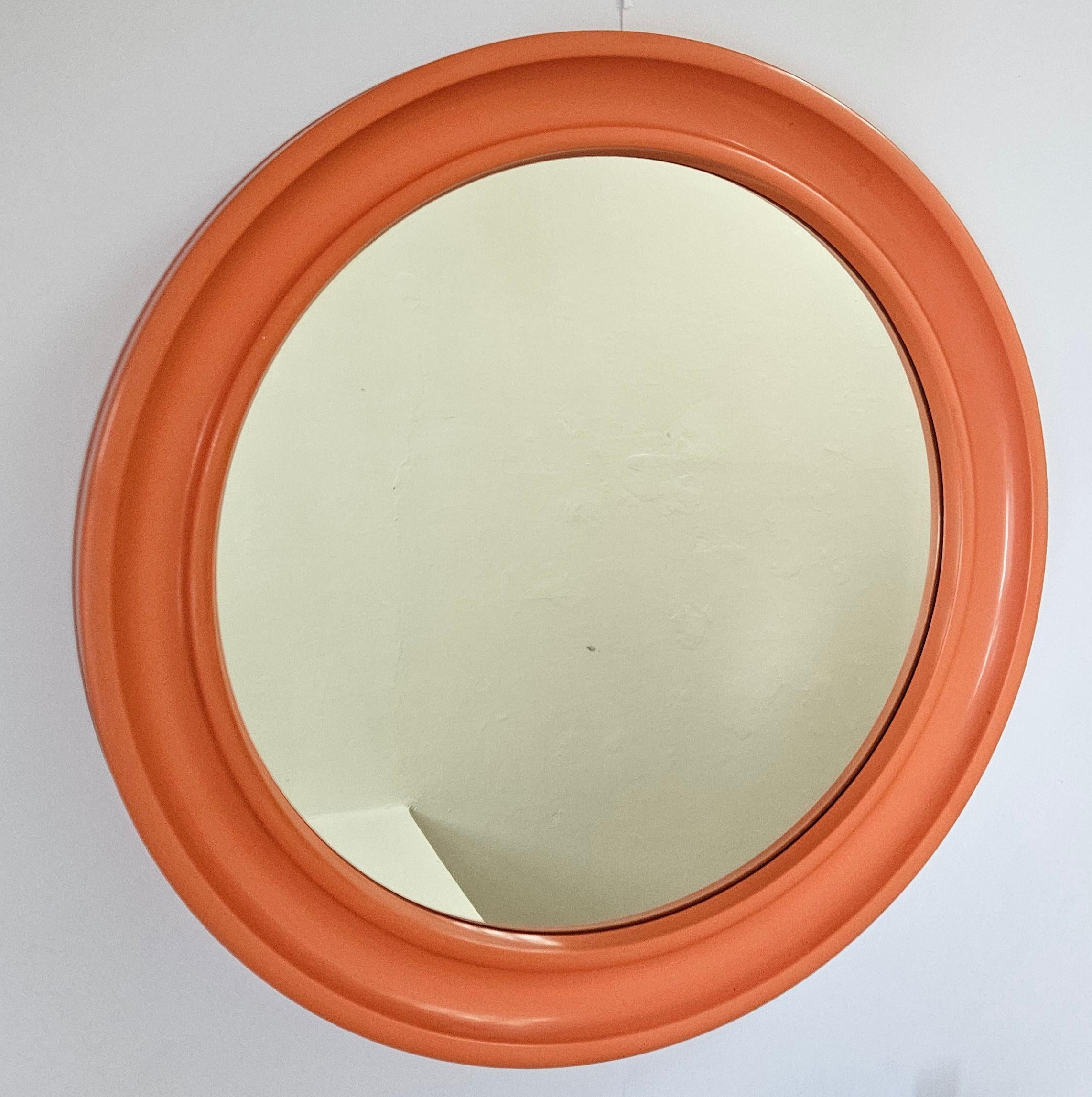 Late 20th Century Midcentury Plastic Wall Mirror, Carrara & Matta, America Brevettato, Italy, 1970 For Sale