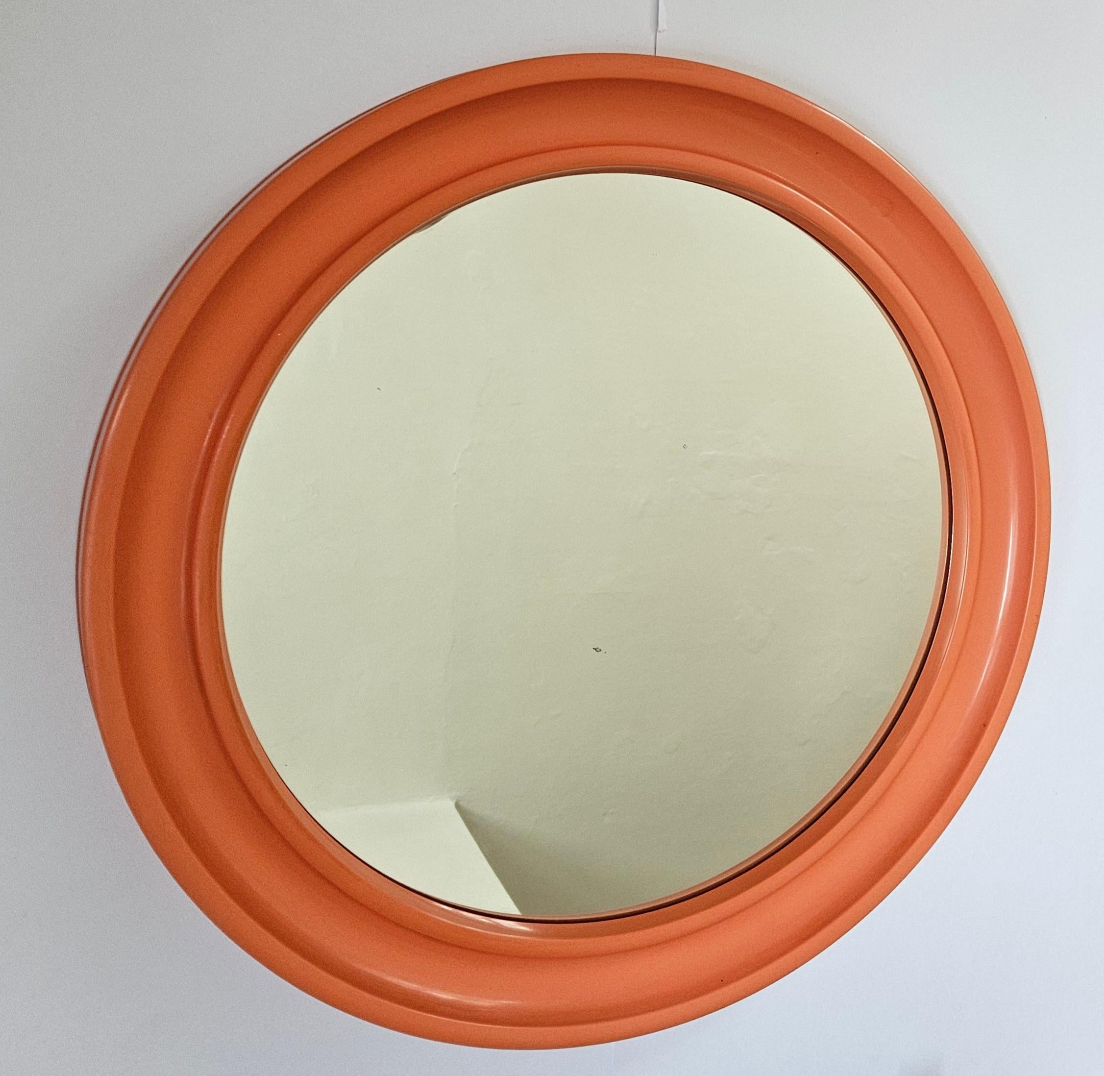 Midcentury Plastic Wall Mirror, Carrara & Matta, America Brevettato, Italy, 1970 For Sale 1