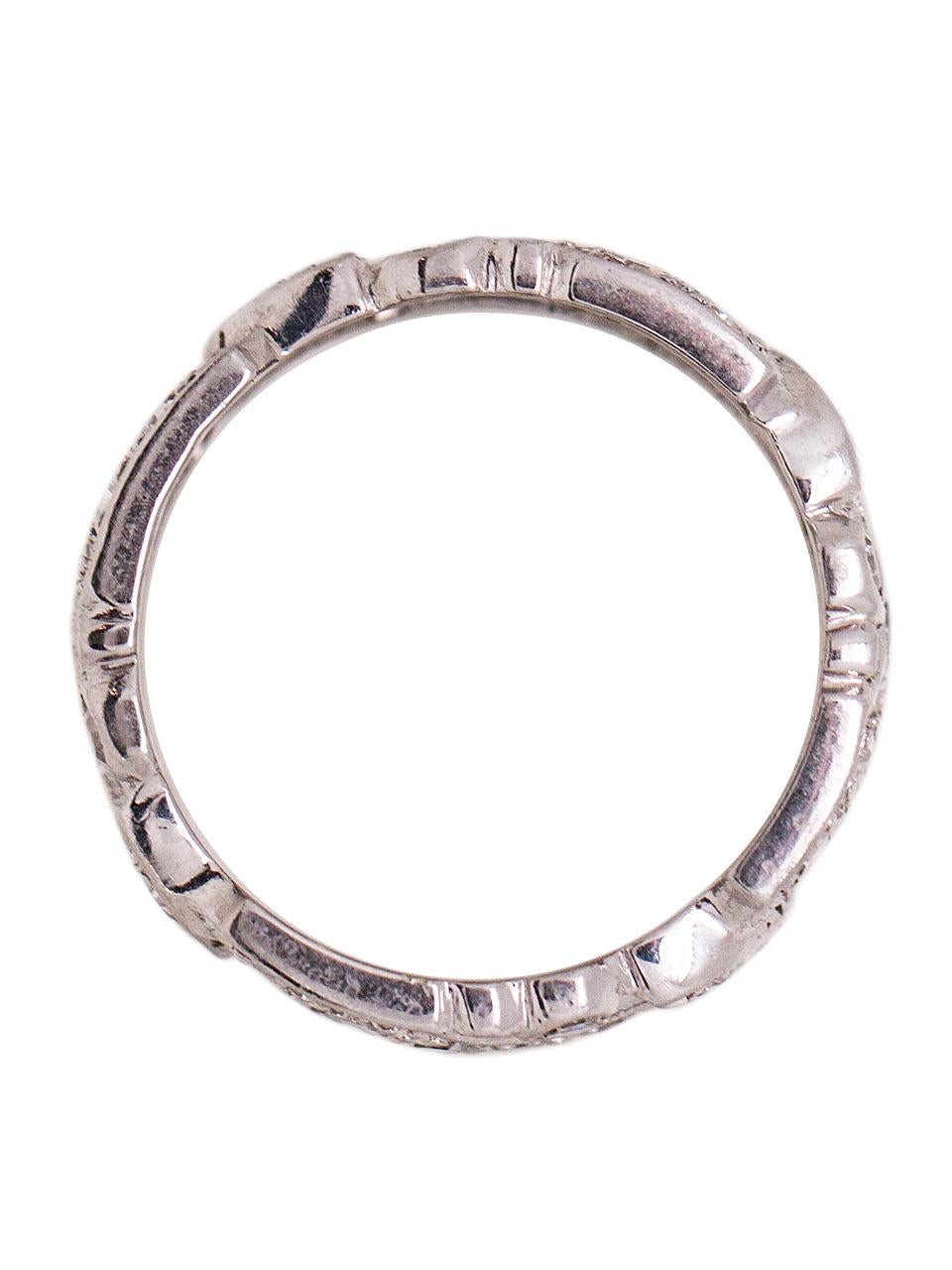 Round Cut Midcentury Platinum and Diamond Wide Eternity Band, circa 1940s-1950s For Sale