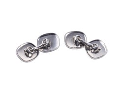 Midcentury Platinum Diamond Classic Cufflinks