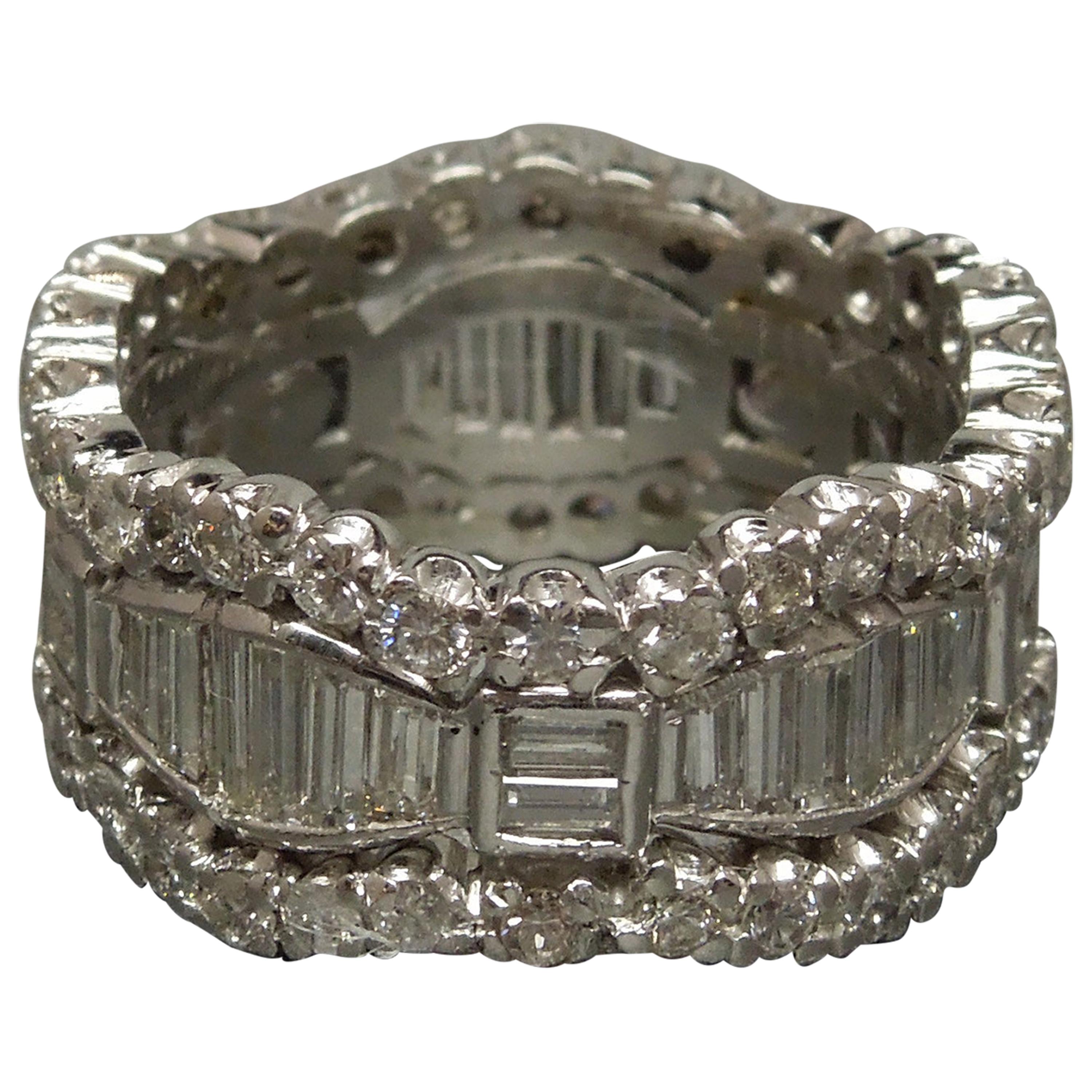 Bracelet d'éternité en platine et diamant de style médiéval en vente