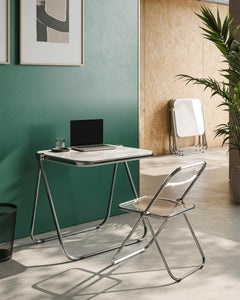 Midcentury "Platone" White Folding Desk by Giancarlo Piretti for Castelli, 1970s