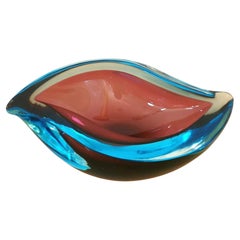 Midcentury Pocket Emptier Ashtray Murano Glass Attributed to Flavio Poli 70s
