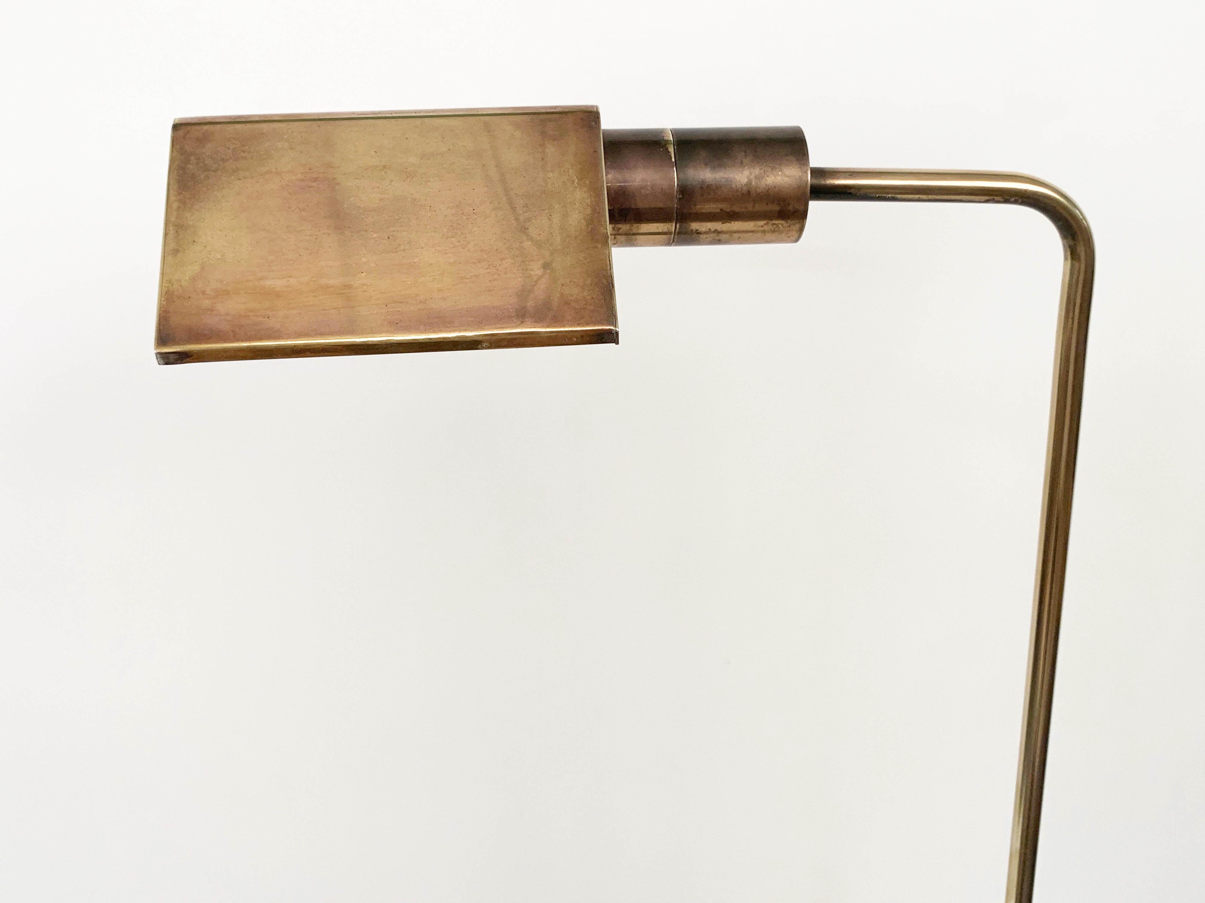 Midcentury Polished Brass Adjustable Italian Reading Floor Lamp, 1960s 5