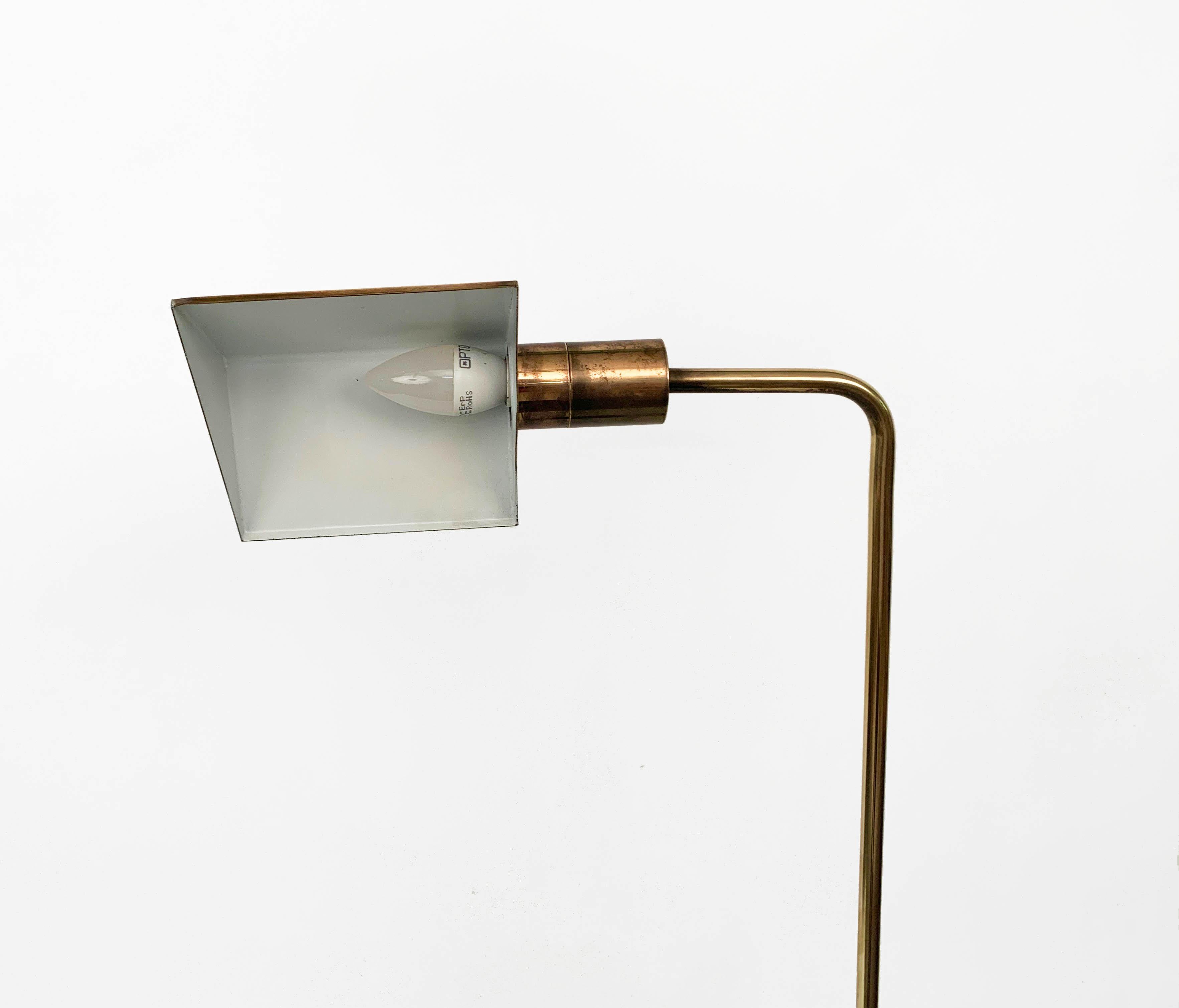 Midcentury Polished Brass Adjustable Italian Reading Floor Lamp, 1960s 7