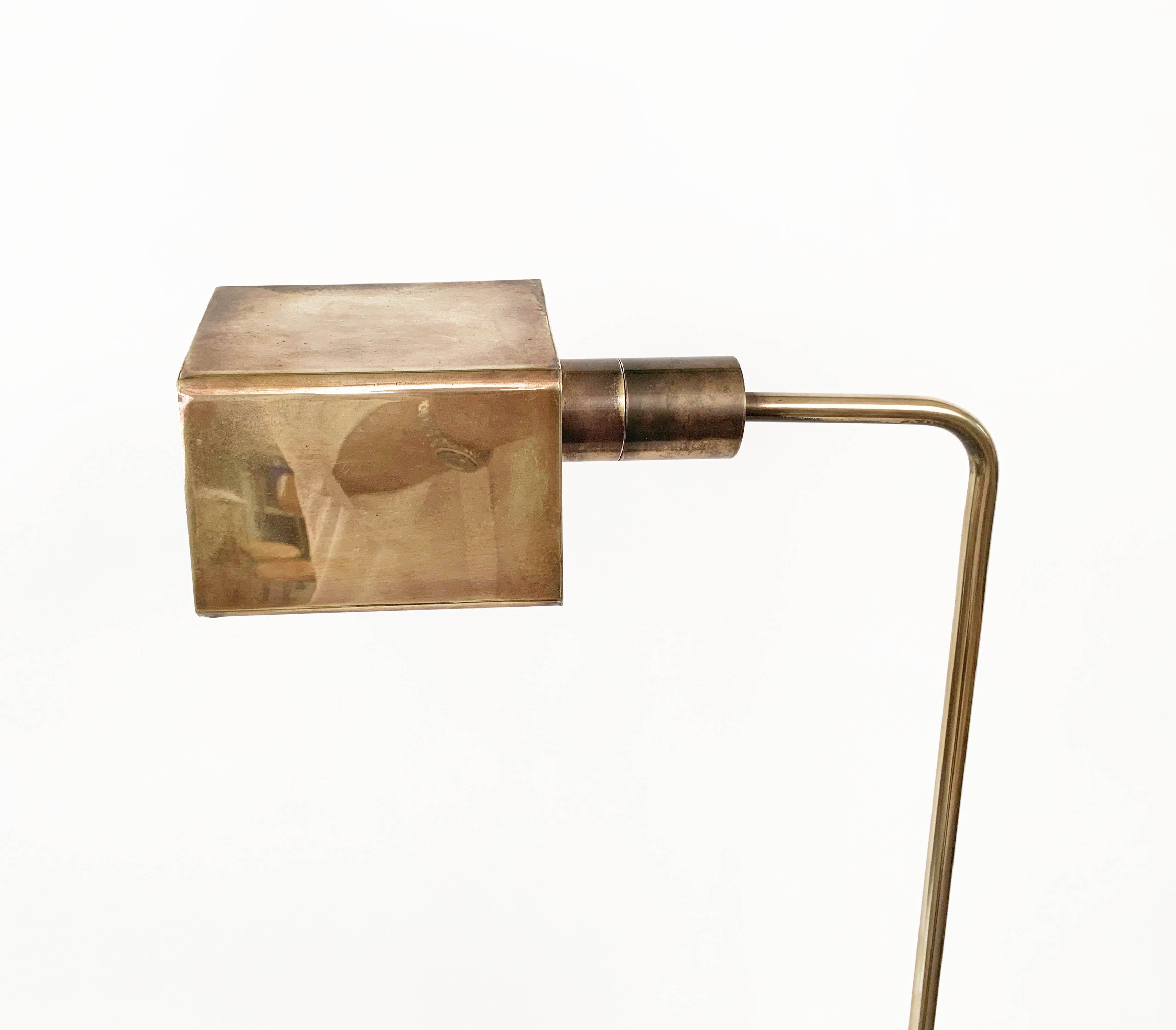 Midcentury Polished Brass Adjustable Italian Reading Floor Lamp, 1960s 8
