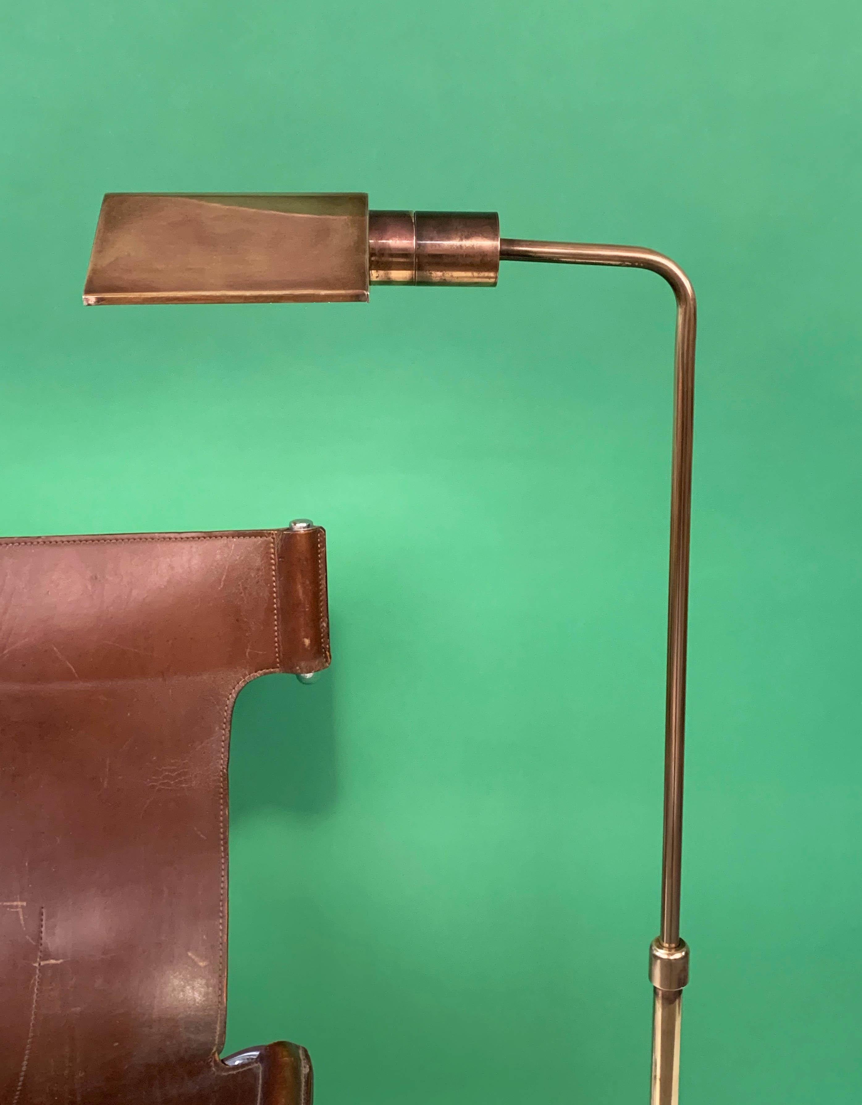 Midcentury Polished Brass Adjustable Italian Reading Floor Lamp, 1960s 12