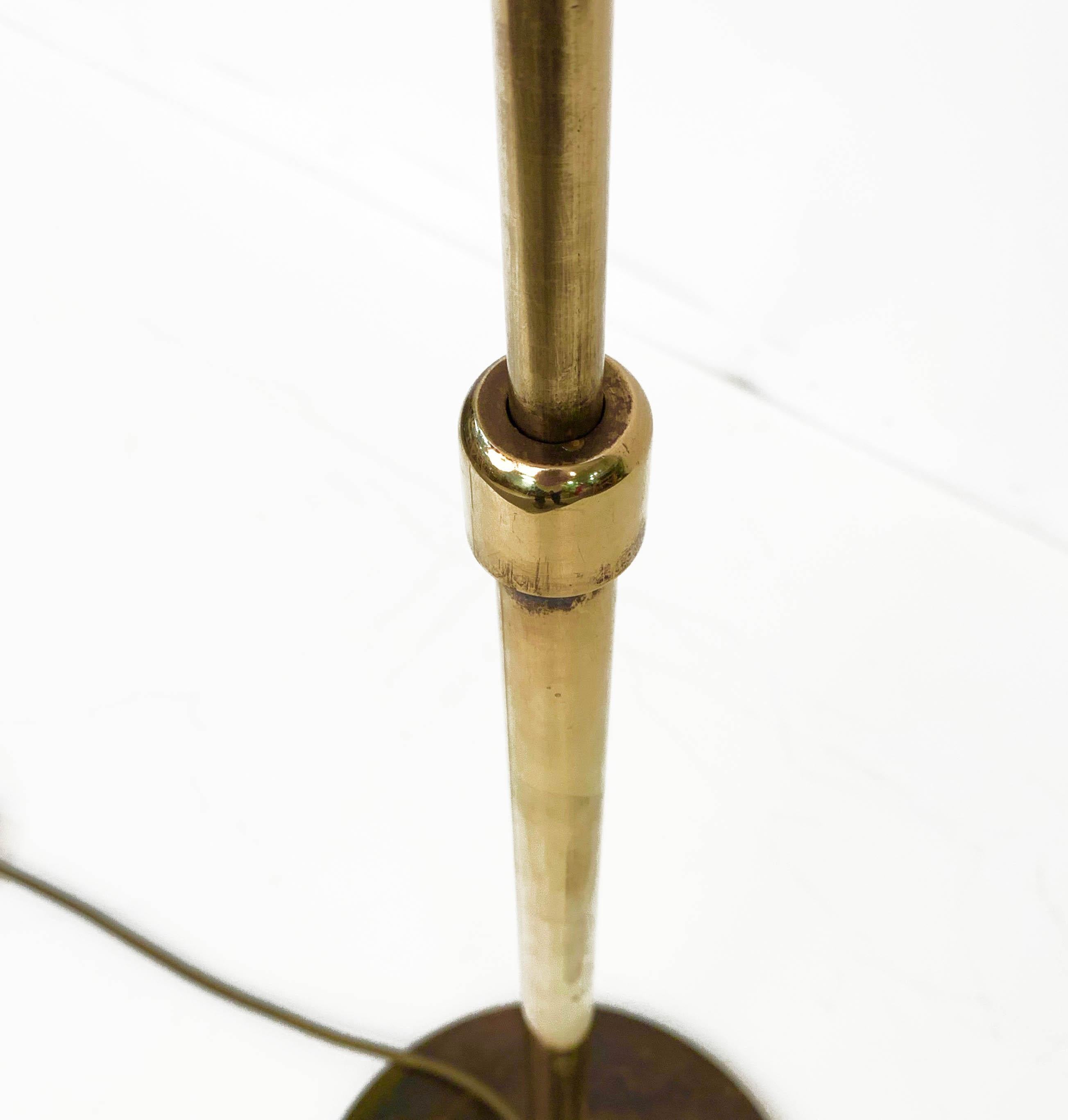 Midcentury Polished Brass Adjustable Italian Reading Floor Lamp, 1960s 14