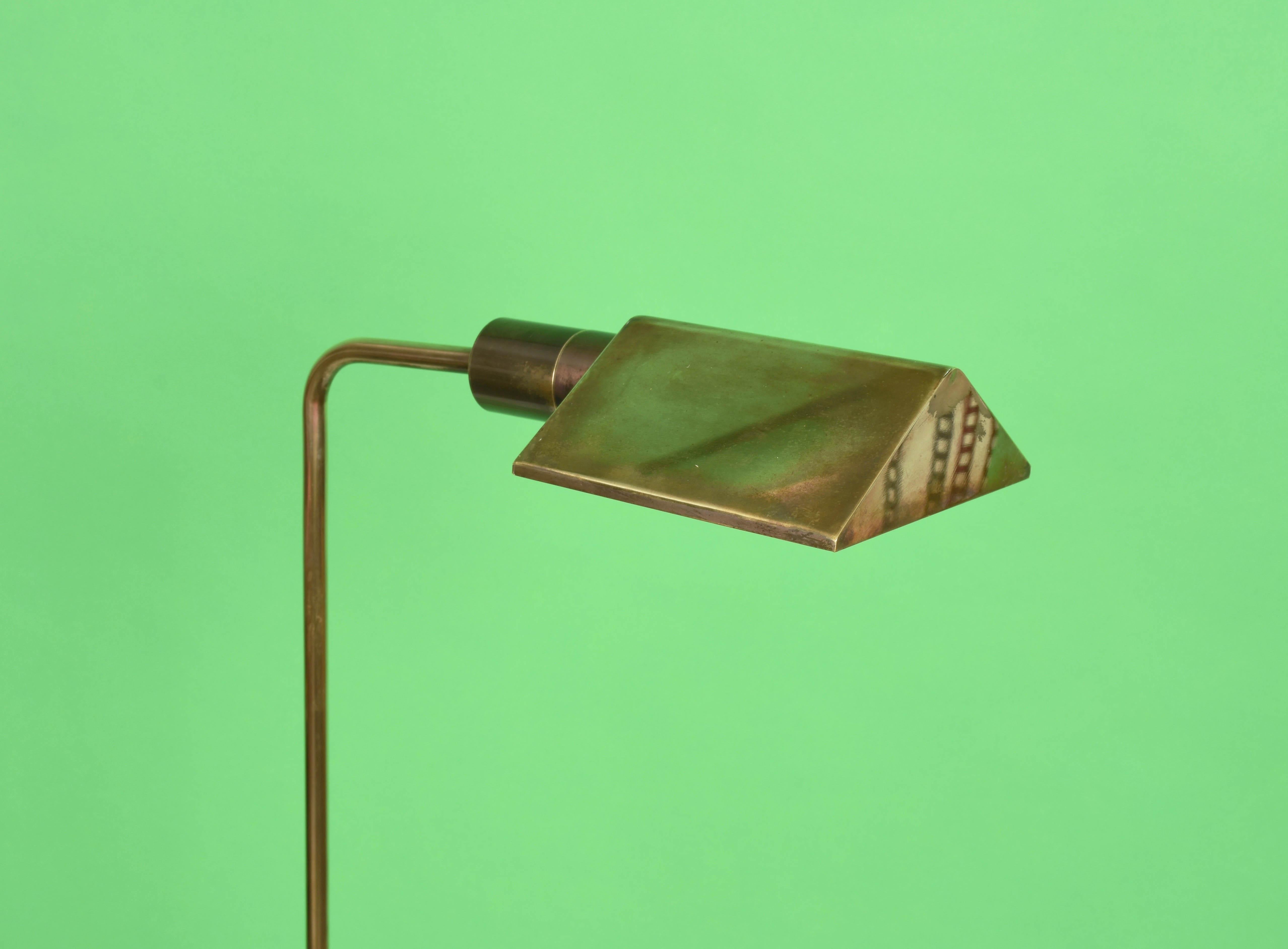 Midcentury Polished Brass Adjustable Italian Reading Floor Lamp, 1960s 3