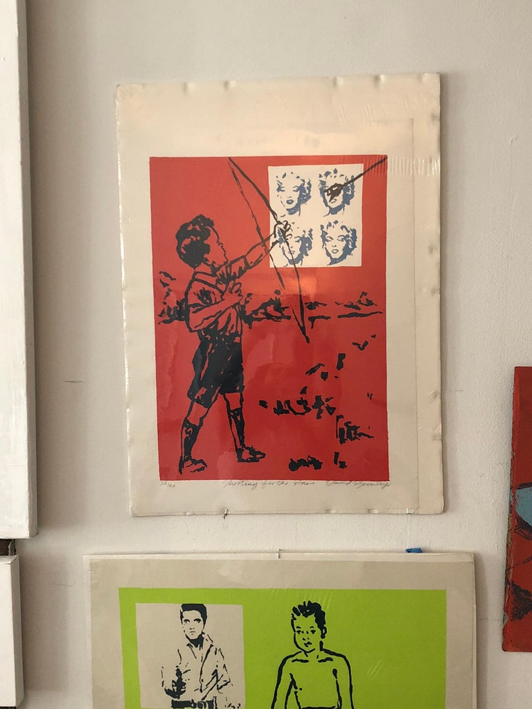 Midcentury Pop Art Marilyn Monroe Cupid's Bow Print by David Bromley