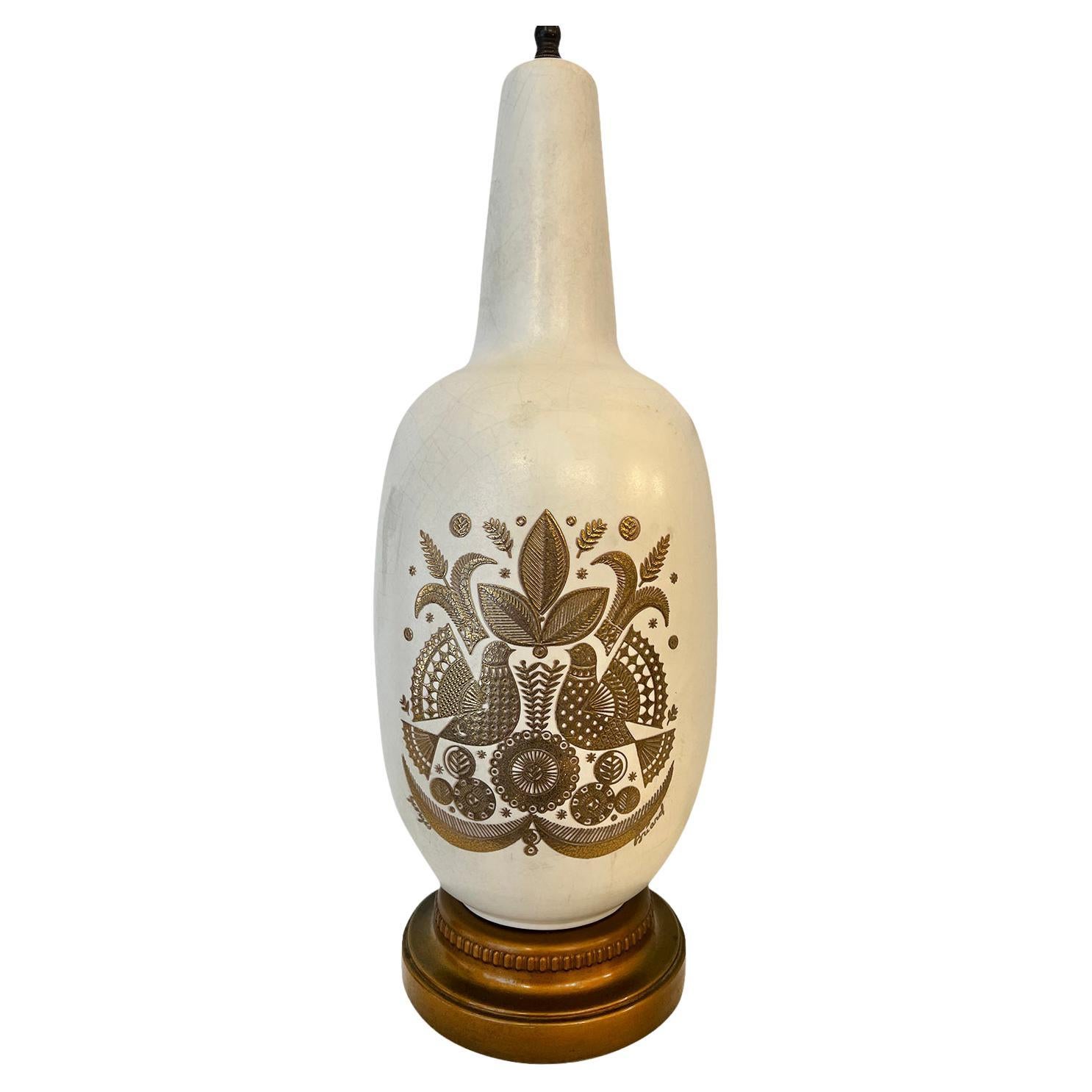 Midcentury Porcelain Lamp For Sale