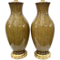 Grandes lampes en porcelaine du milieu du siècle