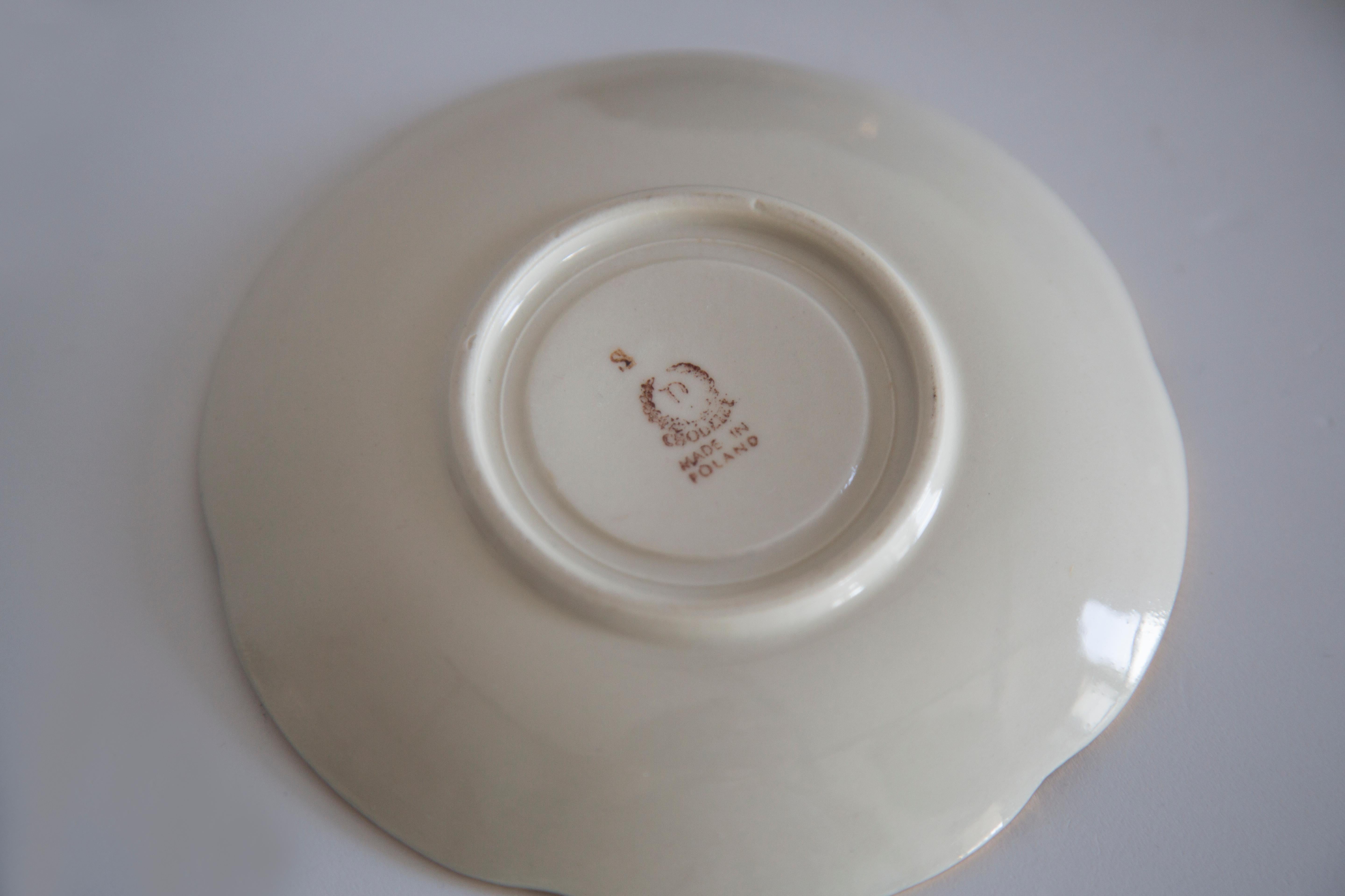 Midcentury Porcelain Navy Blue Tea Coffee Service Jug and Cups, Poland, 1960 For Sale 4