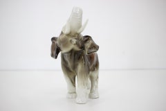 Midcentury Porcelain Sculpture of Elephant from Royal Dux, 1960s