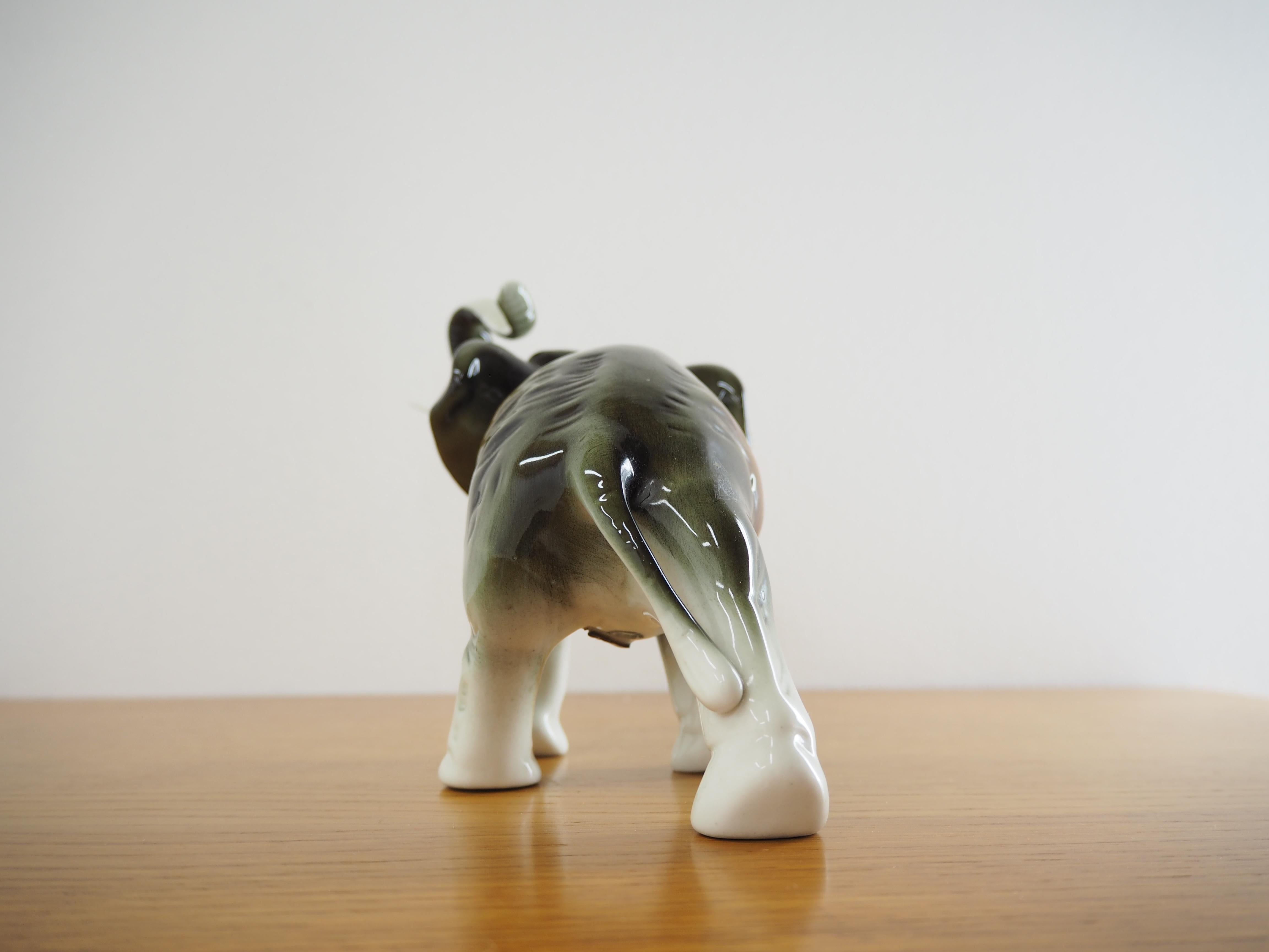 Czech Midcentury Porcelain Sculpture of Elephant from Royal Dux, 1960s