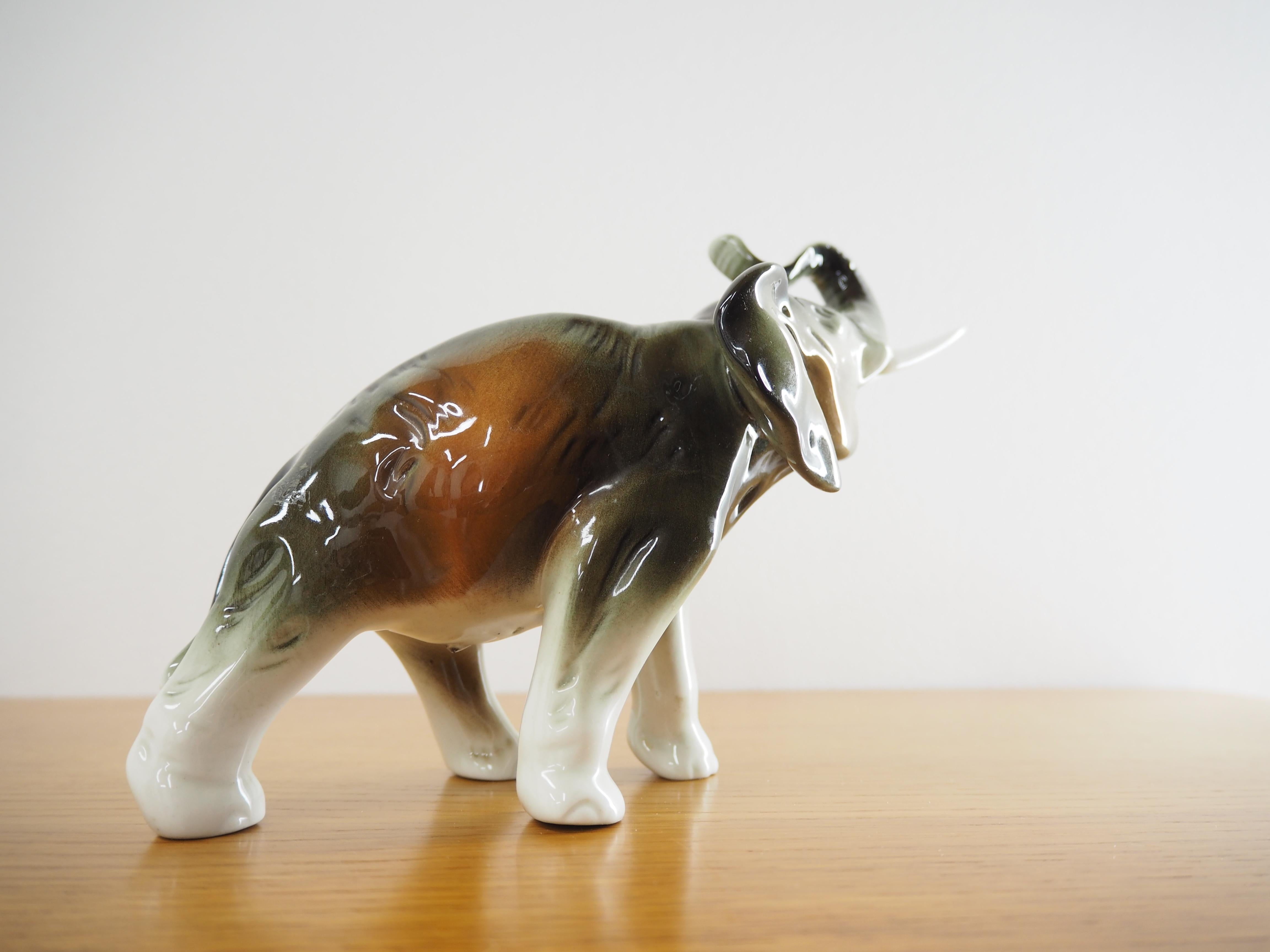 Mid-20th Century Midcentury Porcelain Sculpture of Elephant from Royal Dux, 1960s